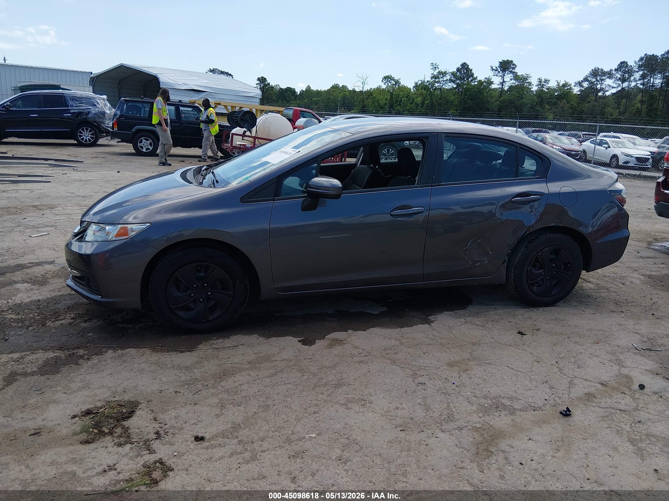 2014 Honda Civic Lx Gray vin: 19XFB2E55EE045356