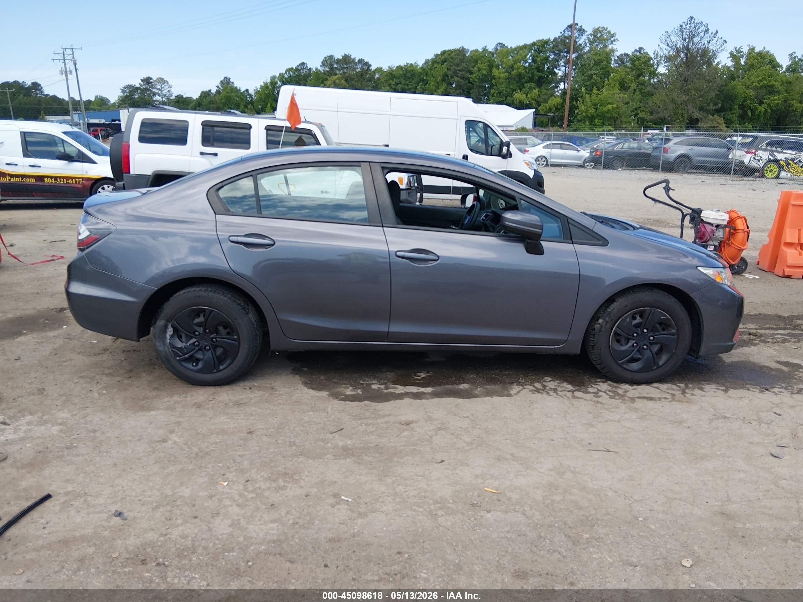 2014 Honda Civic Lx Gray vin: 19XFB2E55EE045356
