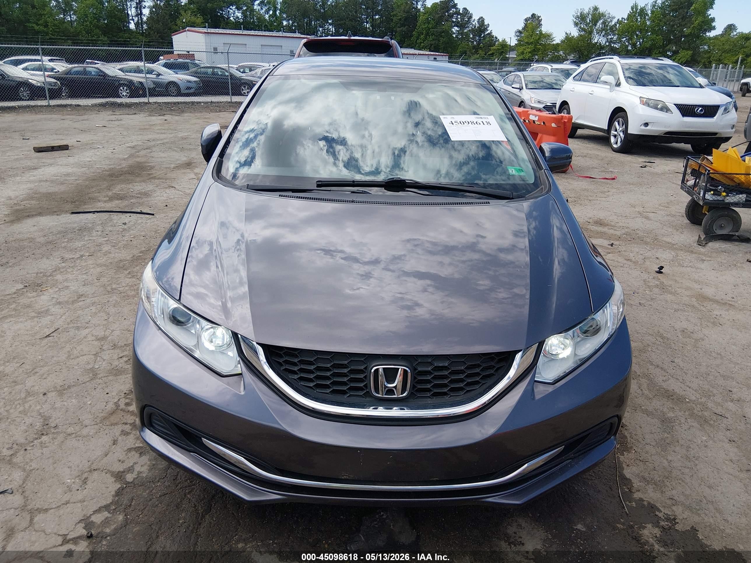 2014 Honda Civic Lx Gray vin: 19XFB2E55EE045356
