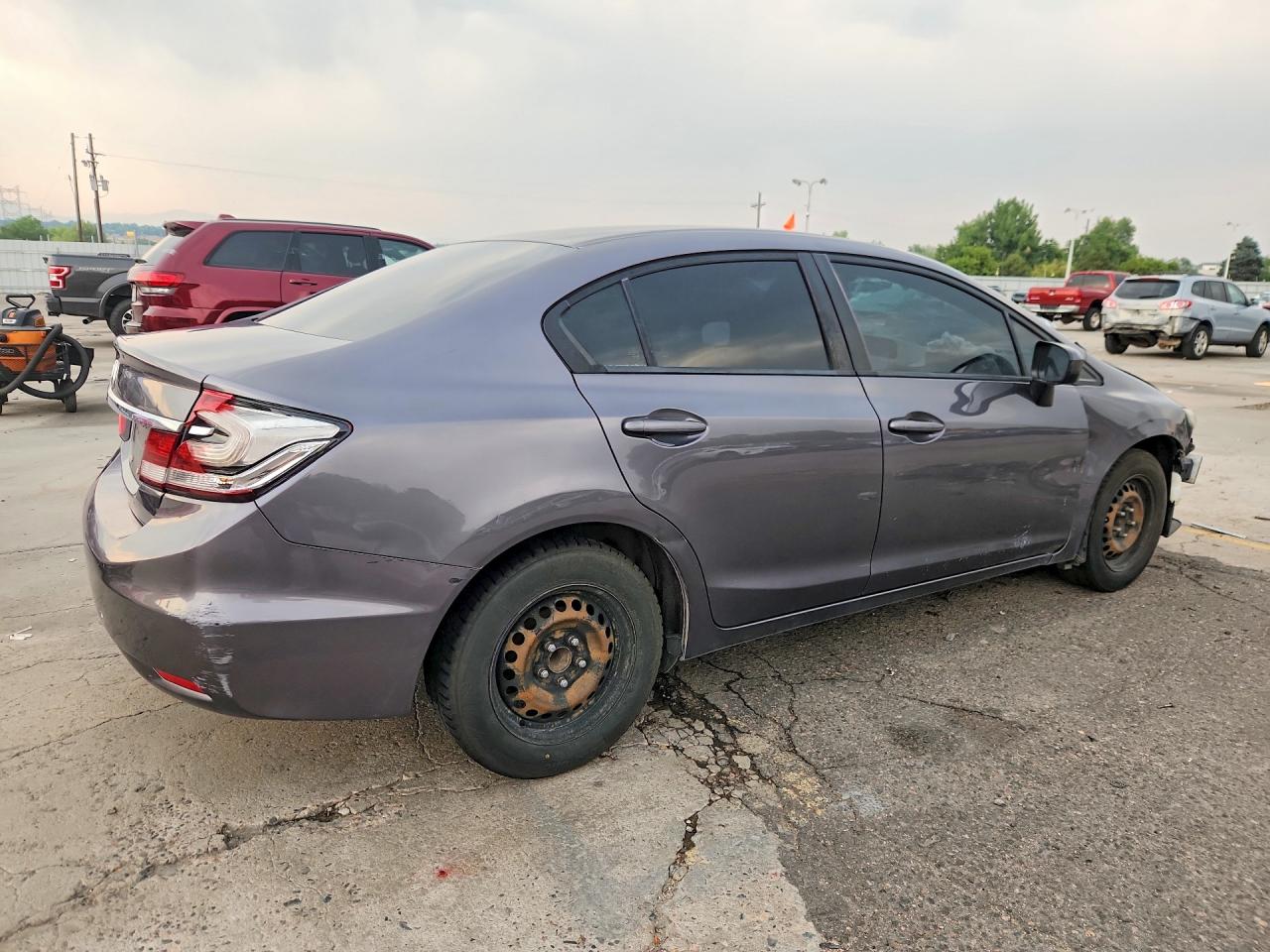 2014 Honda Civic Lx Gray vin: 19XFB2E55EE078616