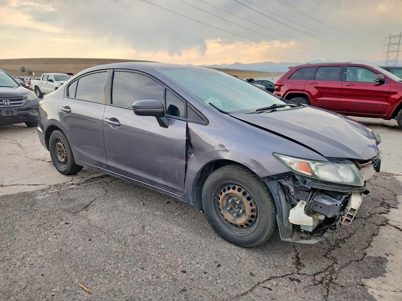 2014 Honda Civic Lx Gray vin: 19XFB2E55EE078616
