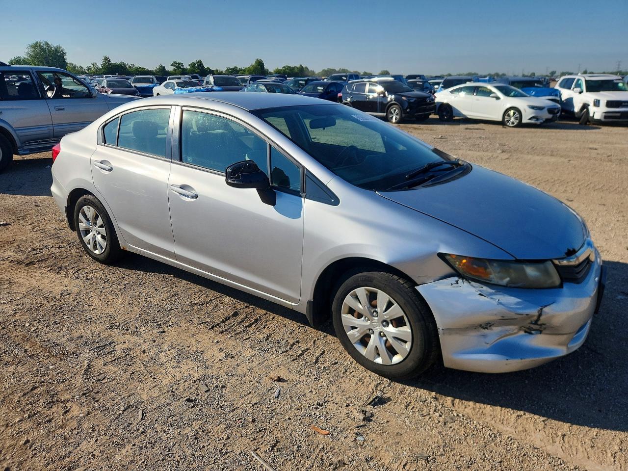 2012 Honda Civic Lx Silver vin: 19XFB2E56CE005381