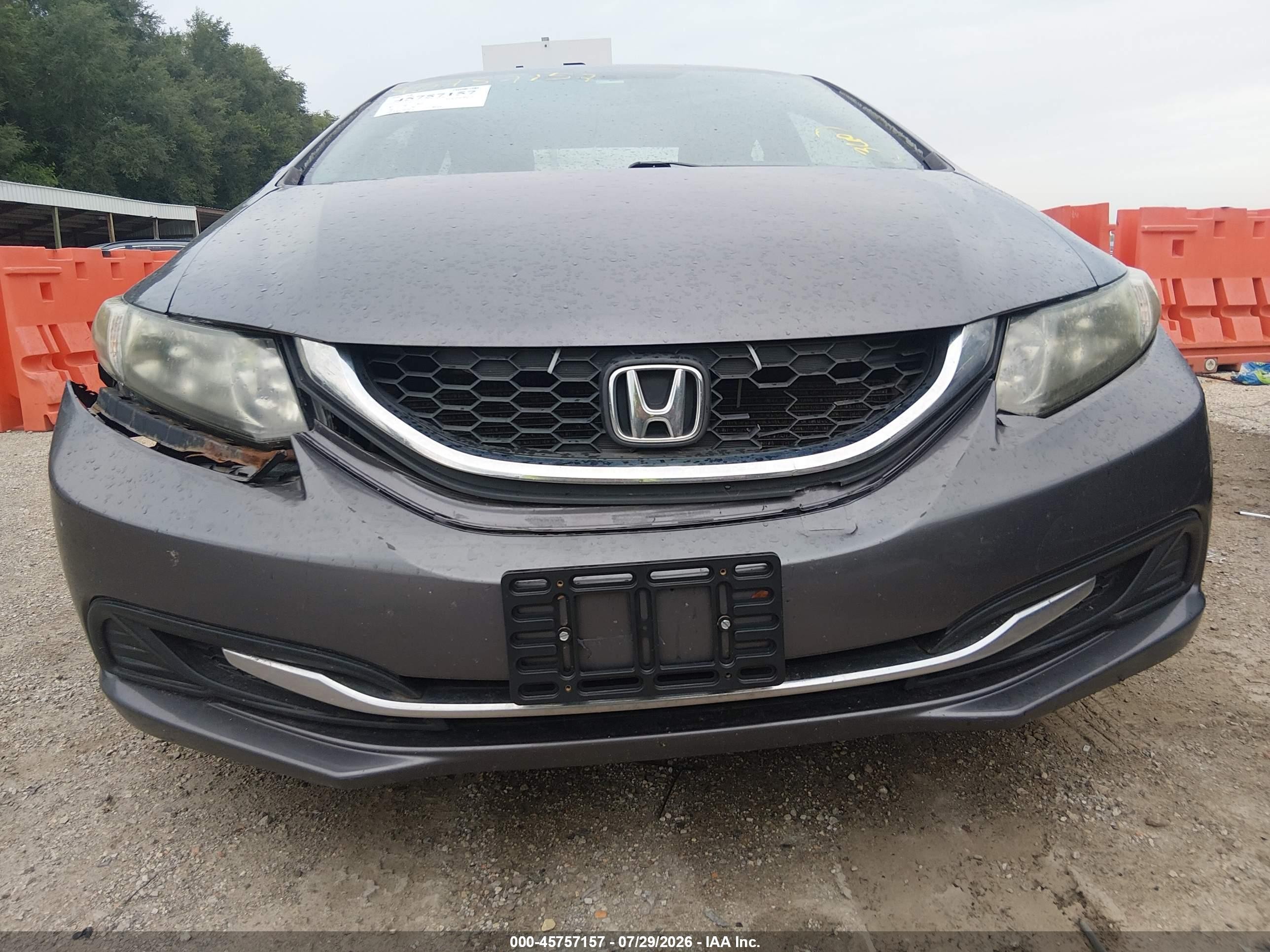 2014 Honda Civic Lx Gray vin: 19XFB2E56EE001897