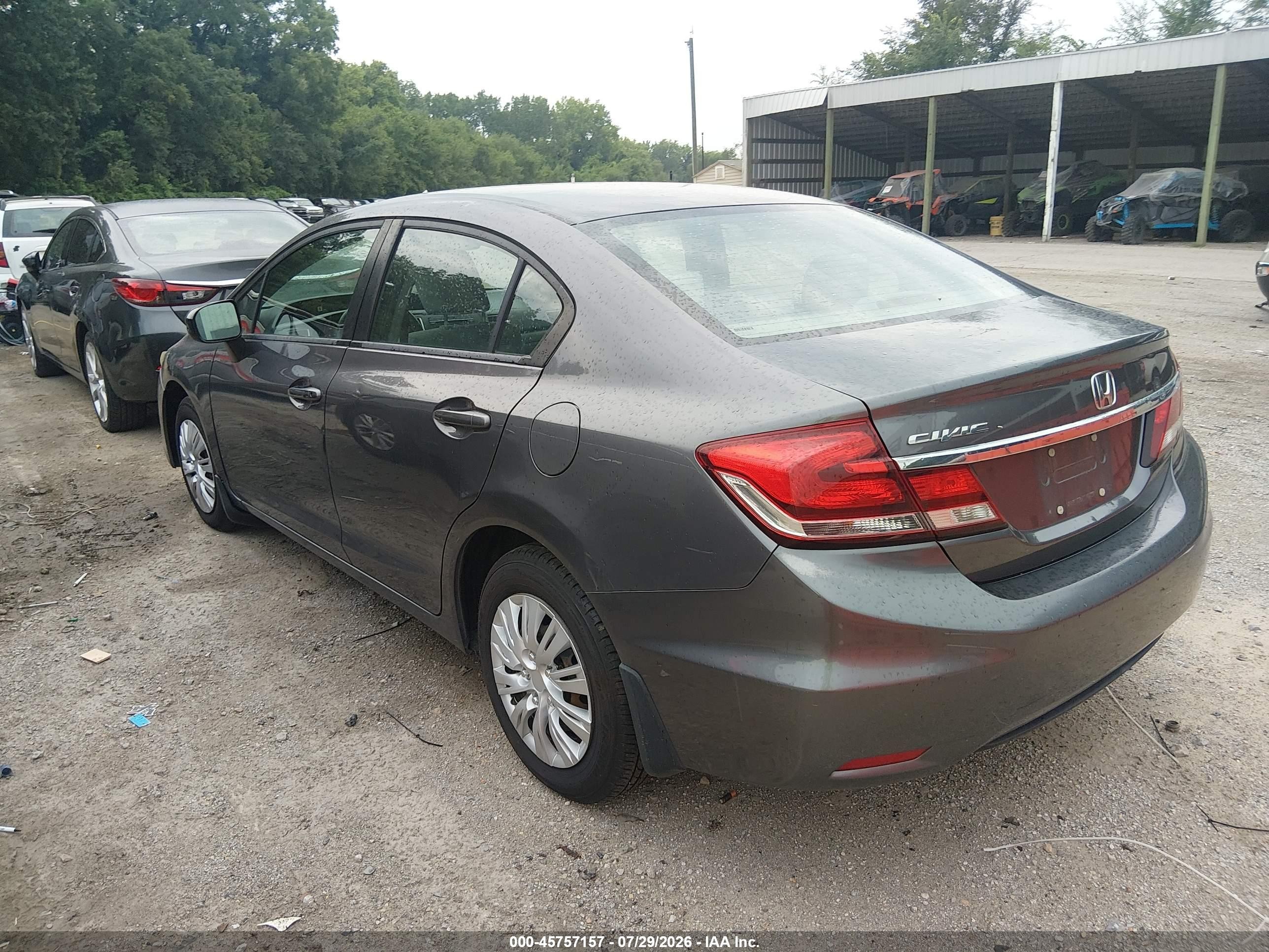 2014 Honda Civic Lx Gray vin: 19XFB2E56EE001897