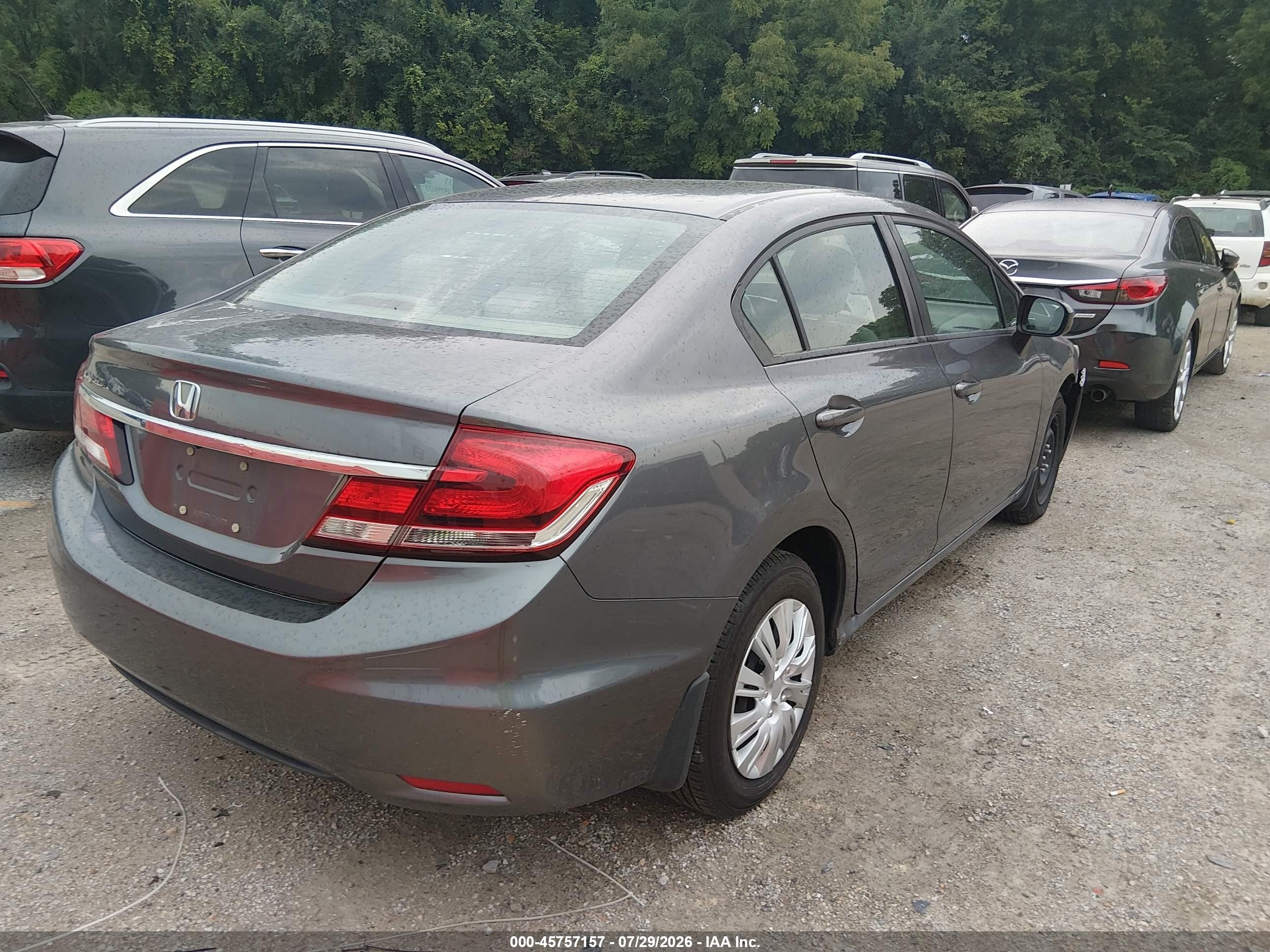2014 Honda Civic Lx Gray vin: 19XFB2E56EE001897
