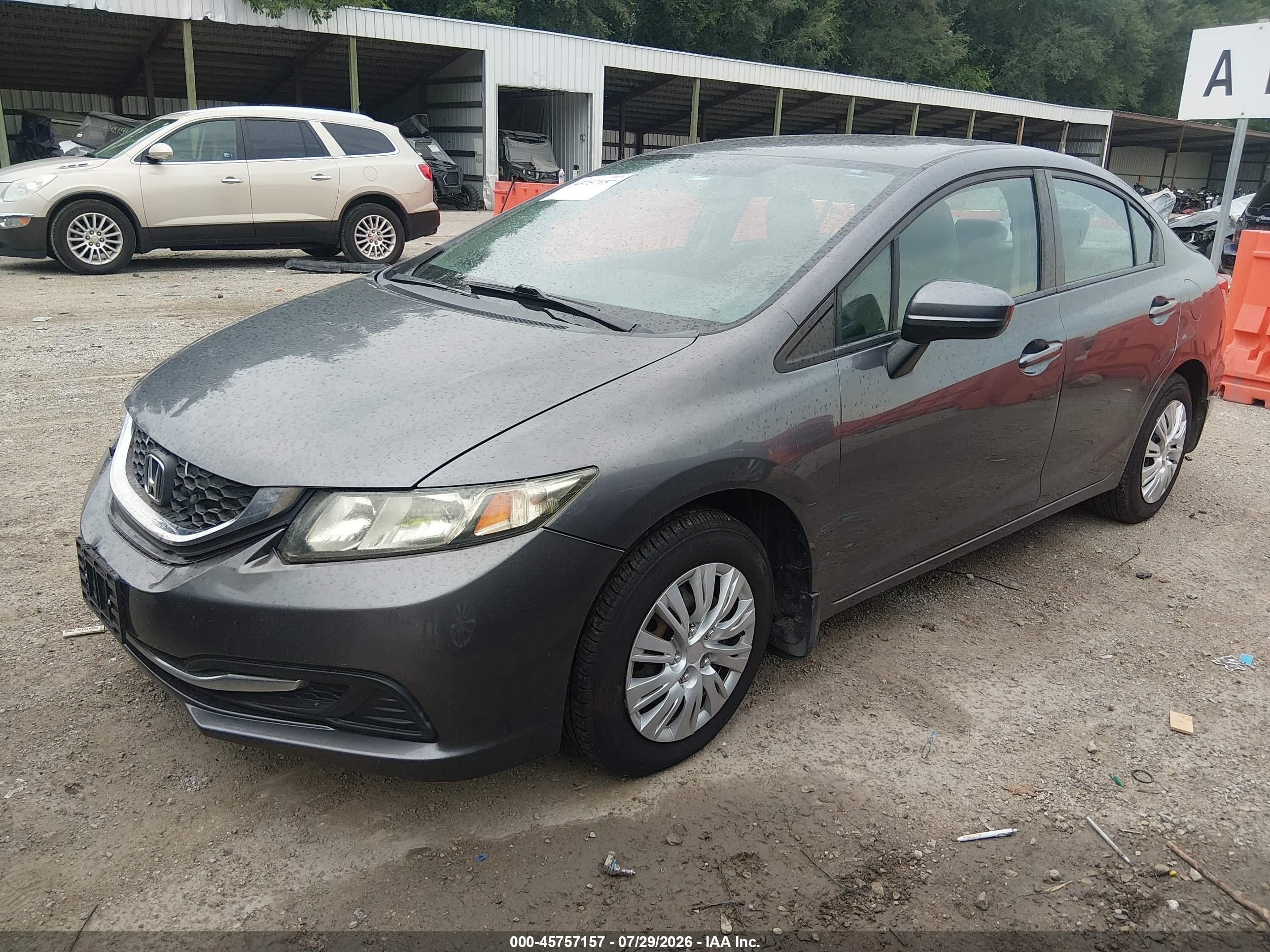 2014 Honda Civic Lx Gray vin: 19XFB2E56EE001897