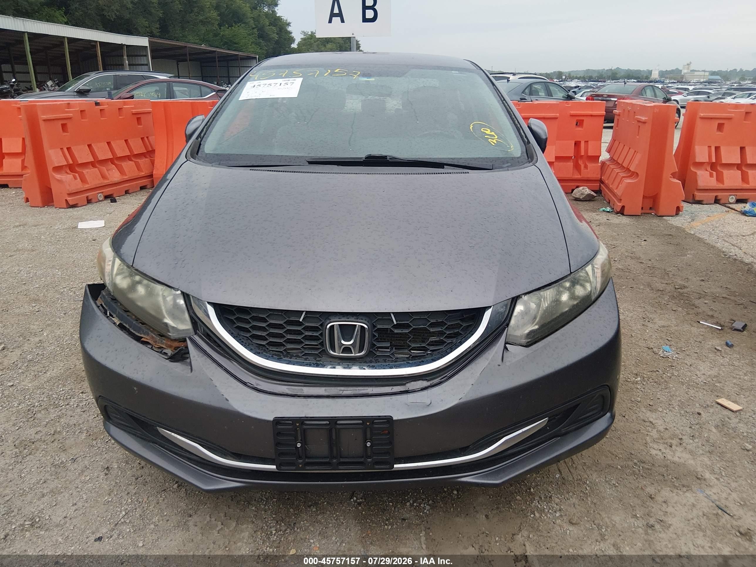 2014 Honda Civic Lx Gray vin: 19XFB2E56EE001897