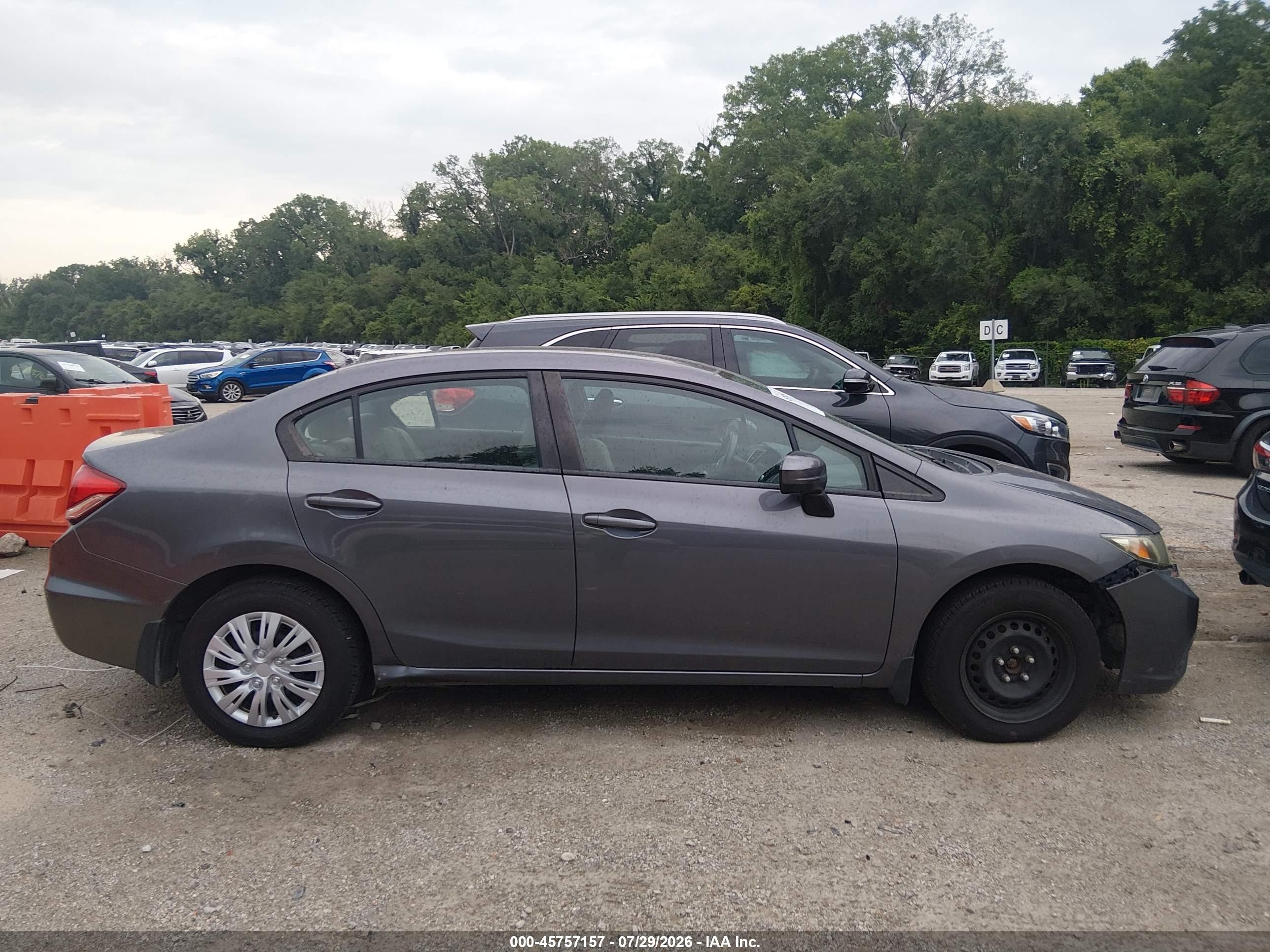 2014 Honda Civic Lx Gray vin: 19XFB2E56EE001897