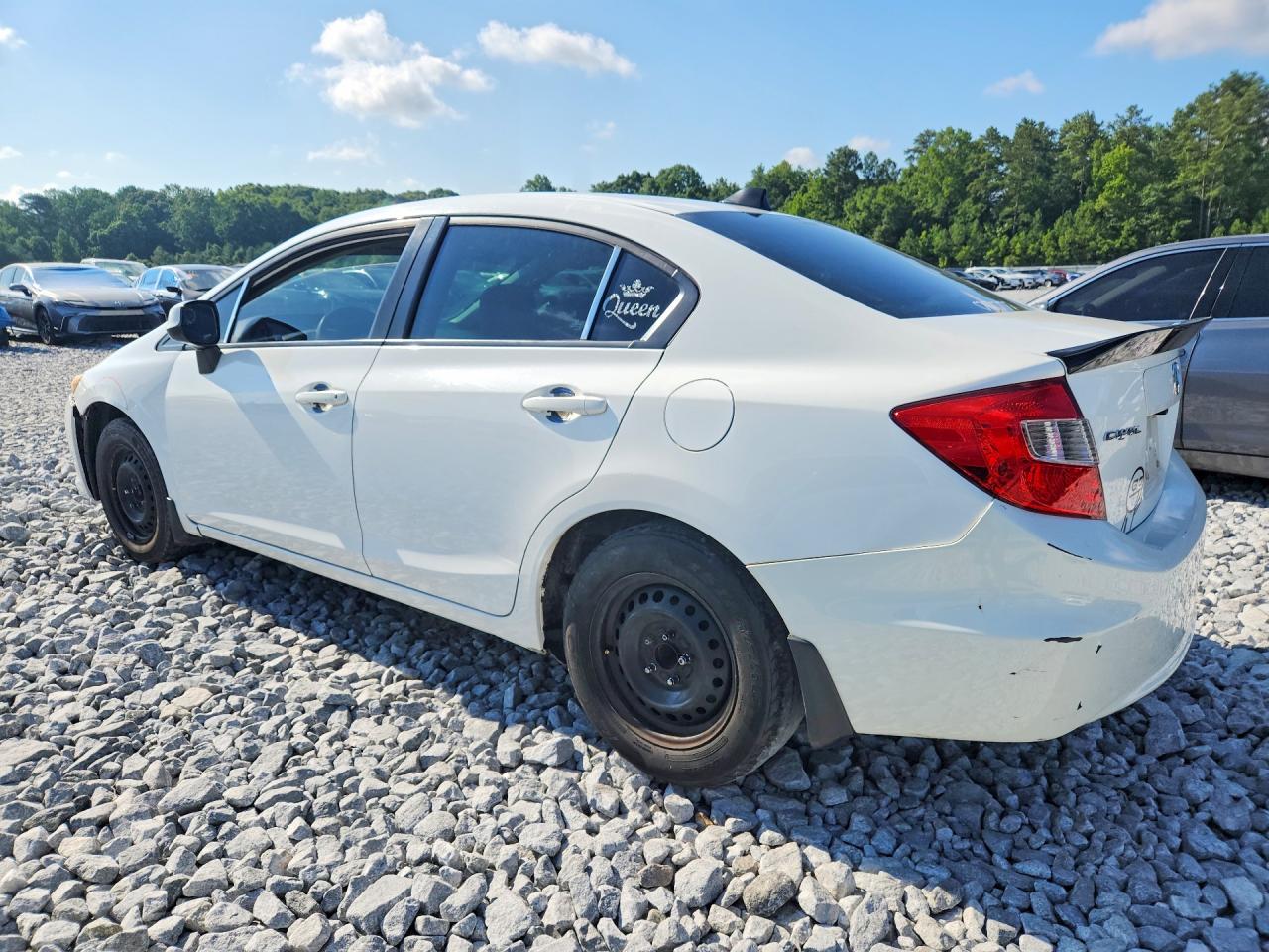 2012 Hond Civic Lx White vin: 19XFB2E57CE060650