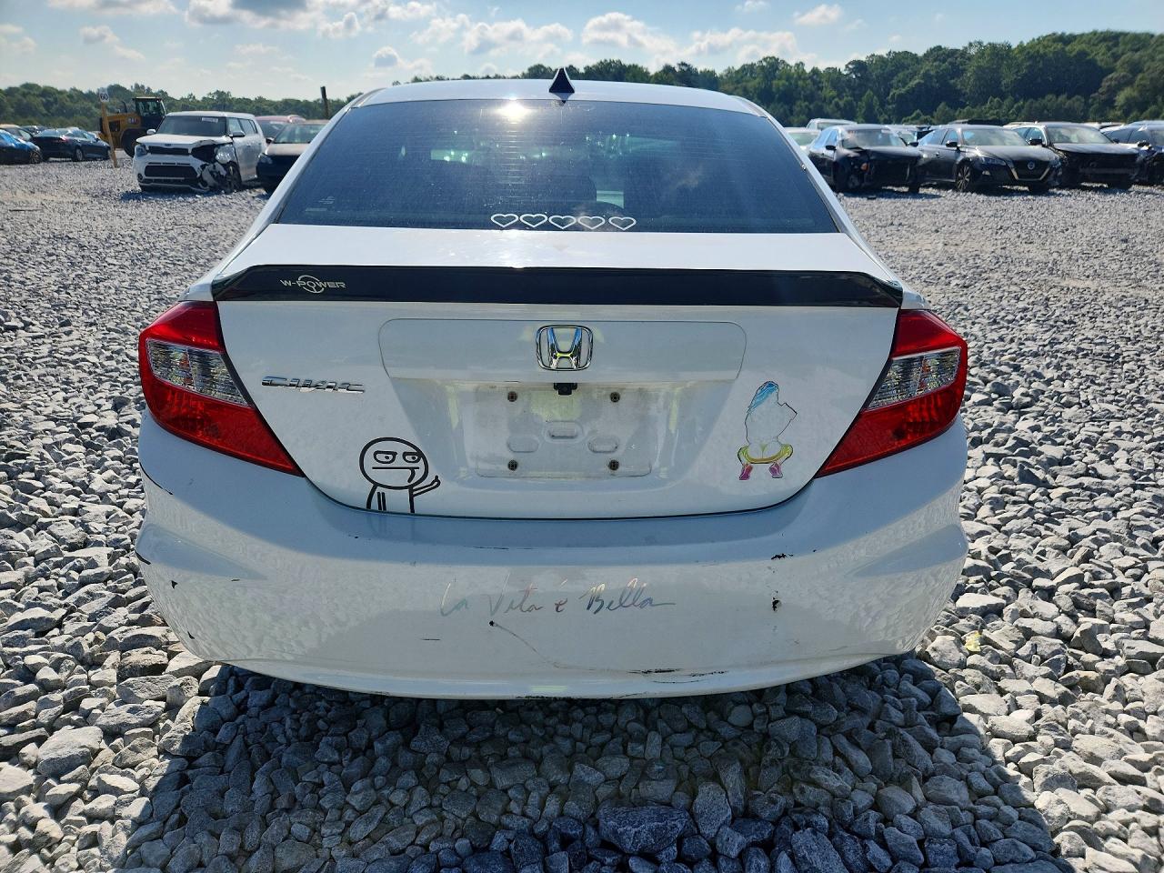 2012 Hond Civic Lx White vin: 19XFB2E57CE060650