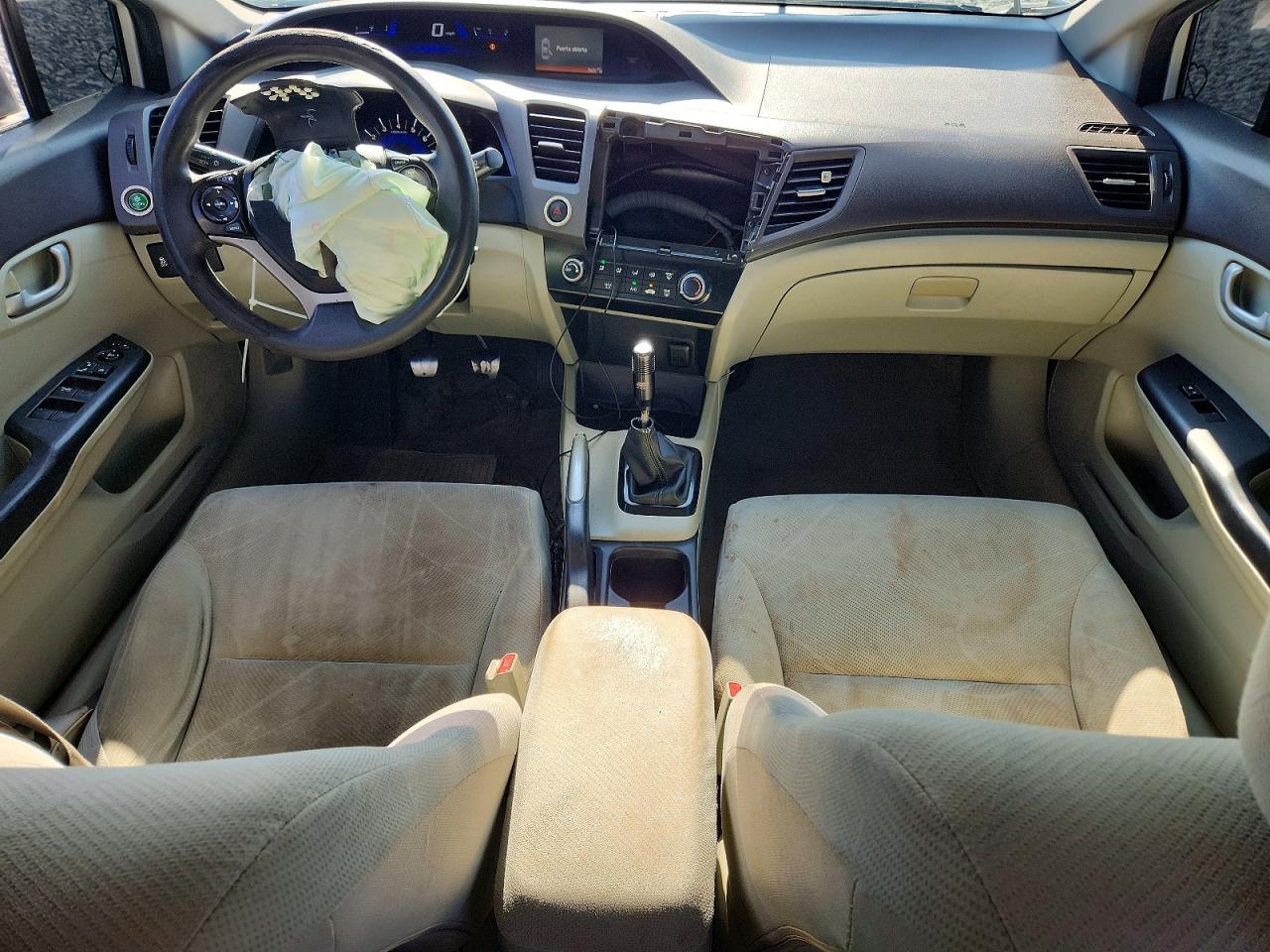 2012 Hond Civic Lx White vin: 19XFB2E57CE060650