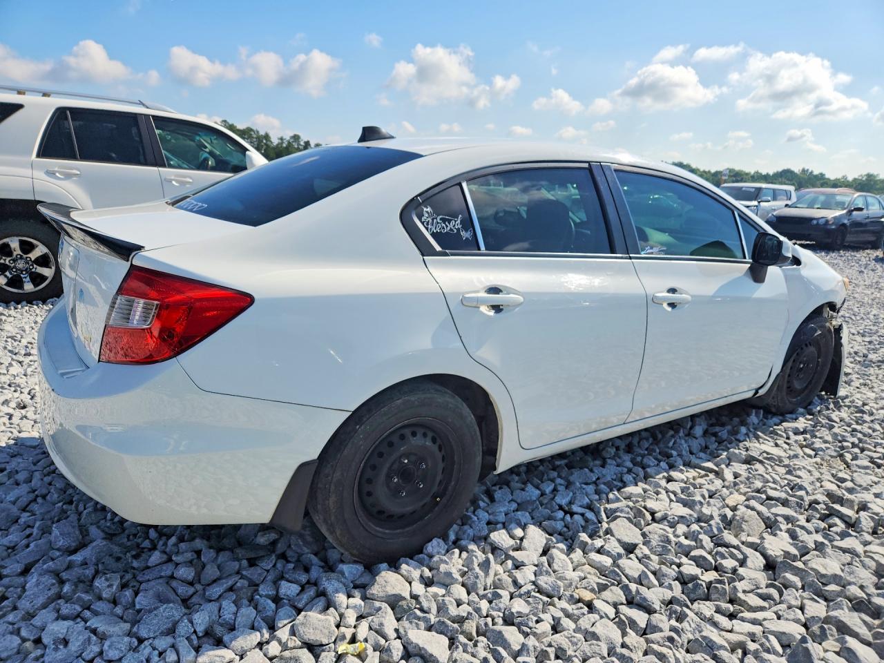 2012 Hond Civic Lx White vin: 19XFB2E57CE060650