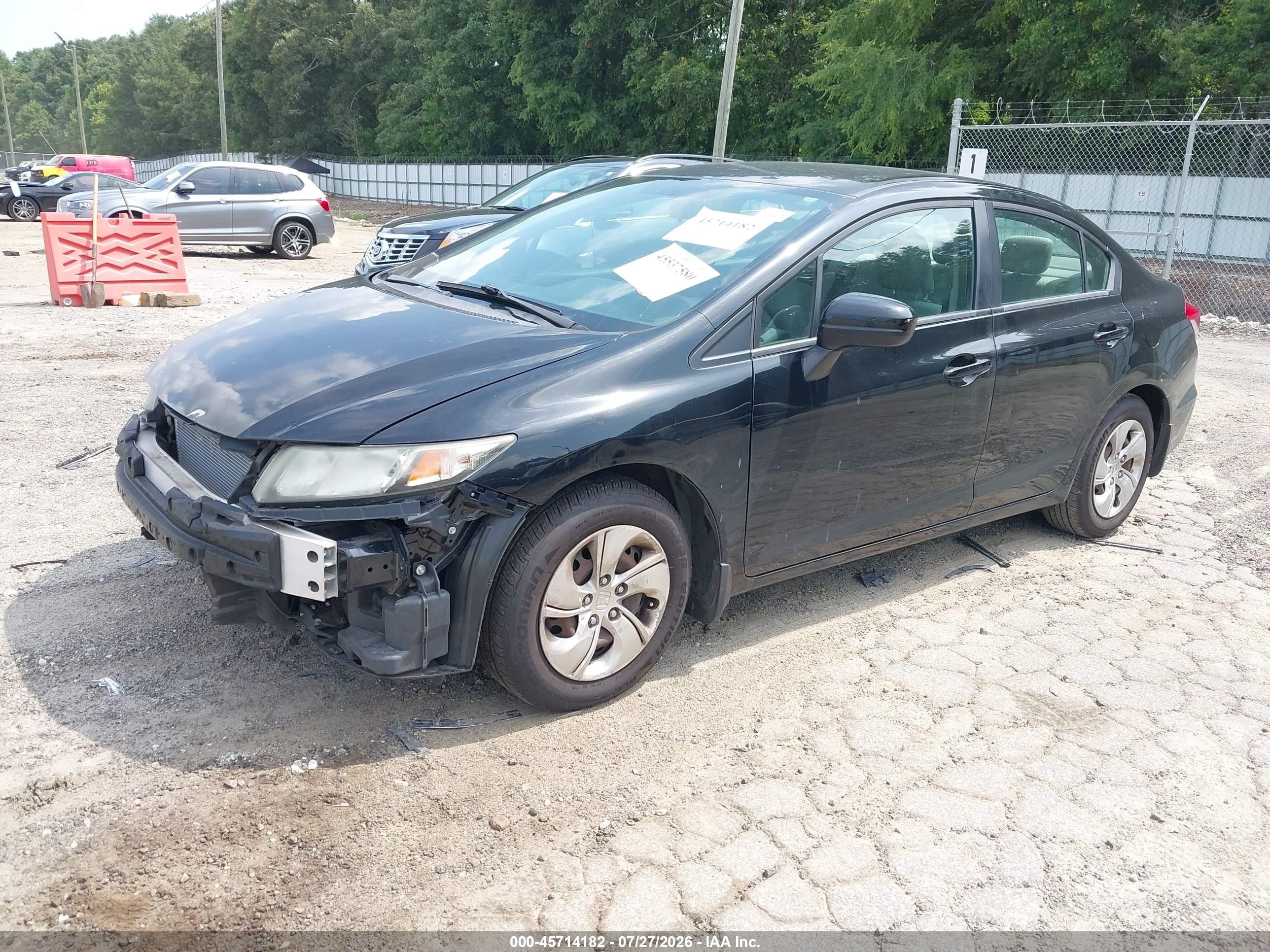 2014 Honda Civic Lx Black vin: 19XFB2E57EE026565