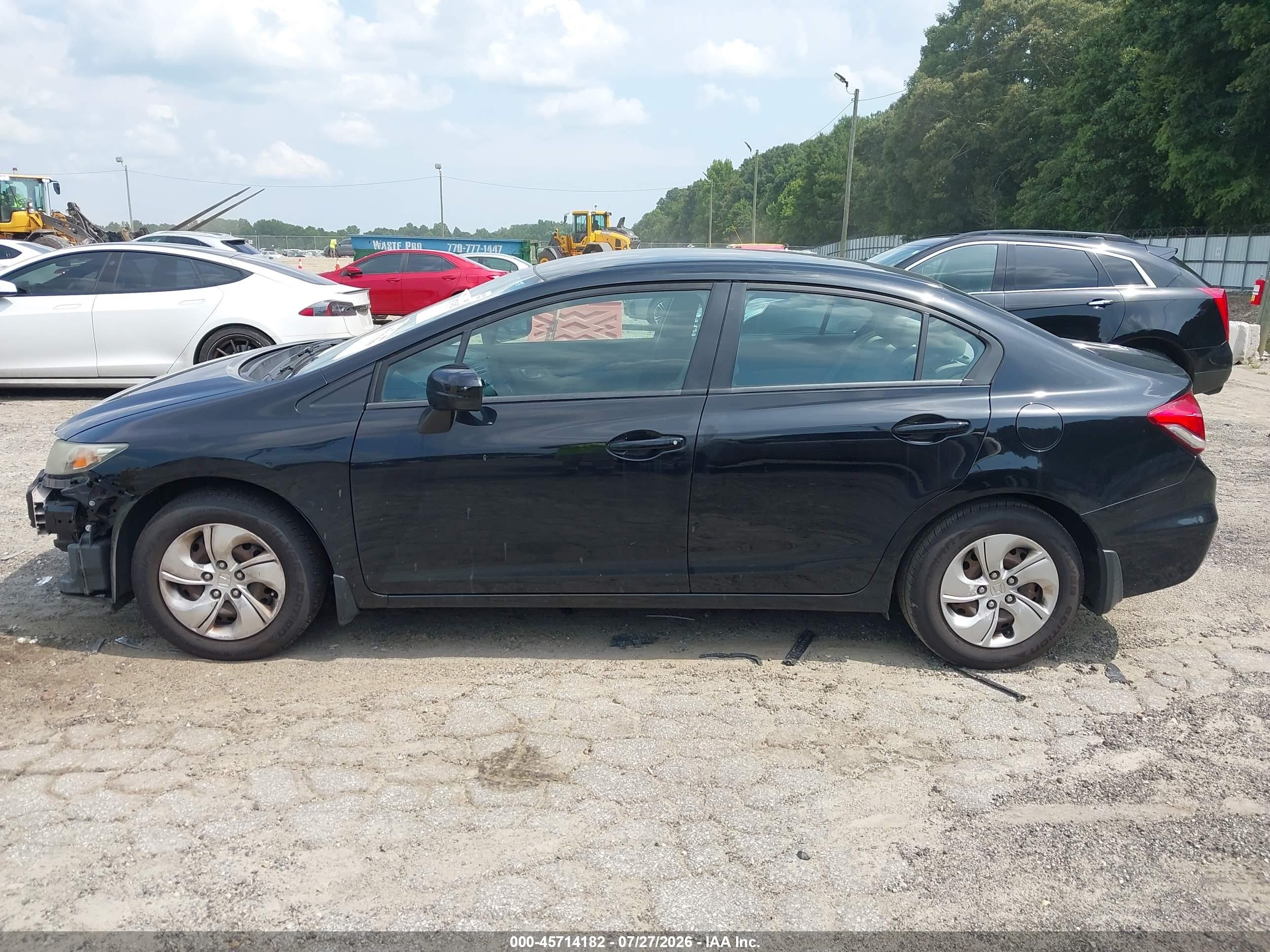 2014 Honda Civic Lx Black vin: 19XFB2E57EE026565