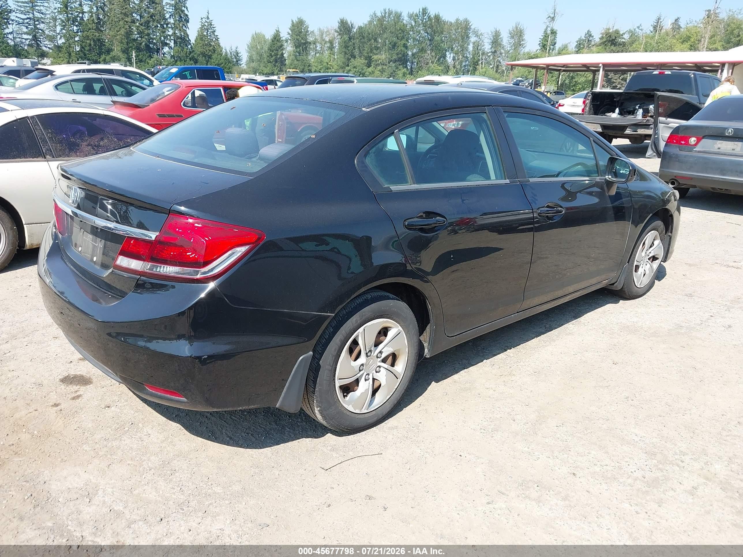 2014 Honda Civic Lx Black vin: 19XFB2E57EE078732