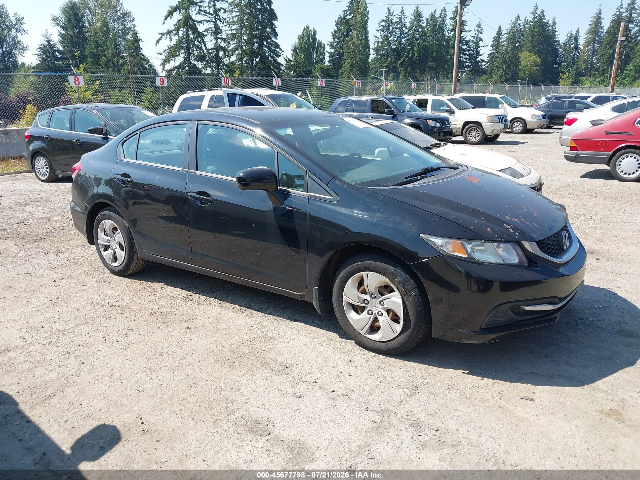2014 Honda Civic Lx Black vin: 19XFB2E57EE078732