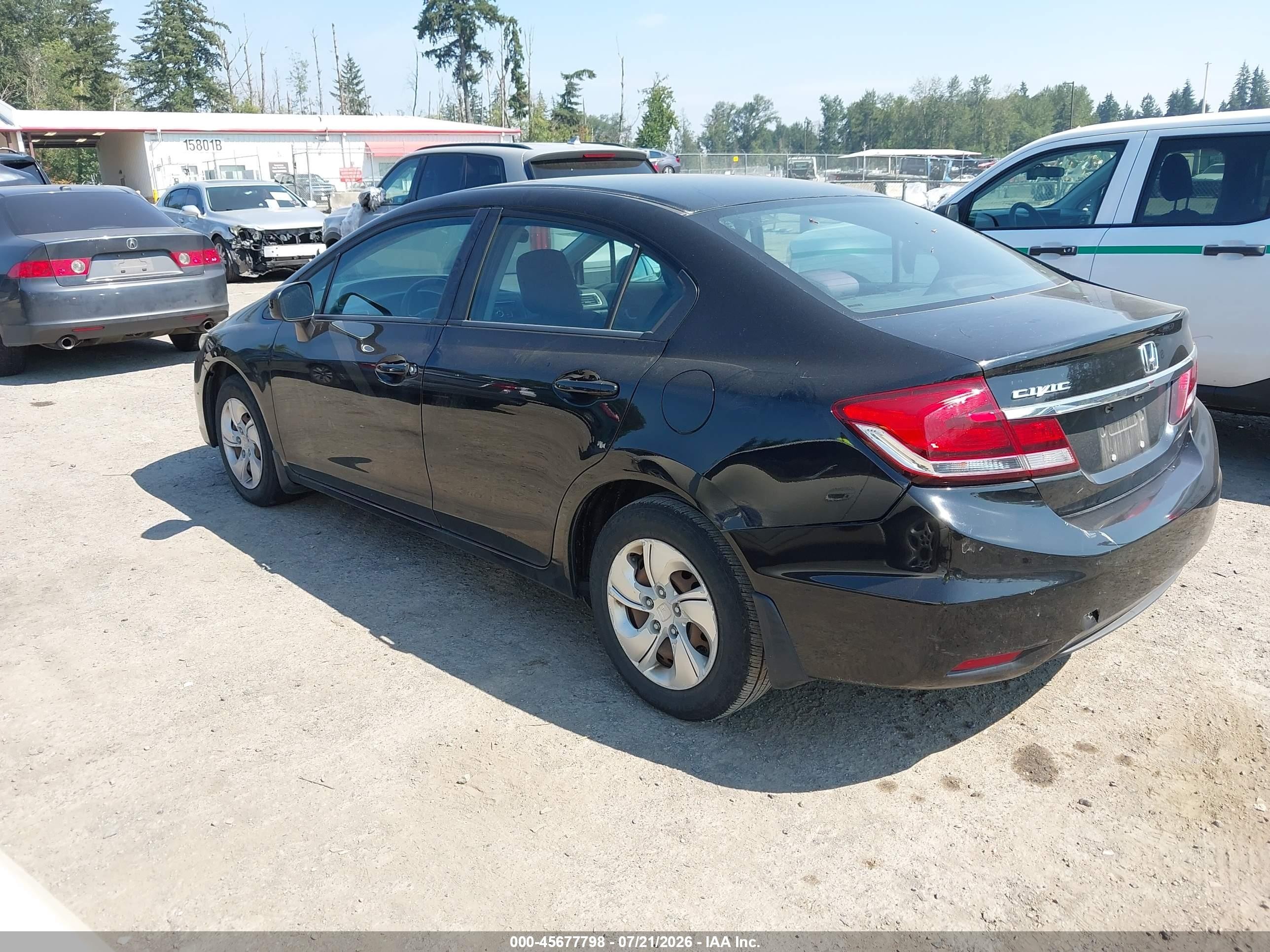 2014 Honda Civic Lx Black vin: 19XFB2E57EE078732