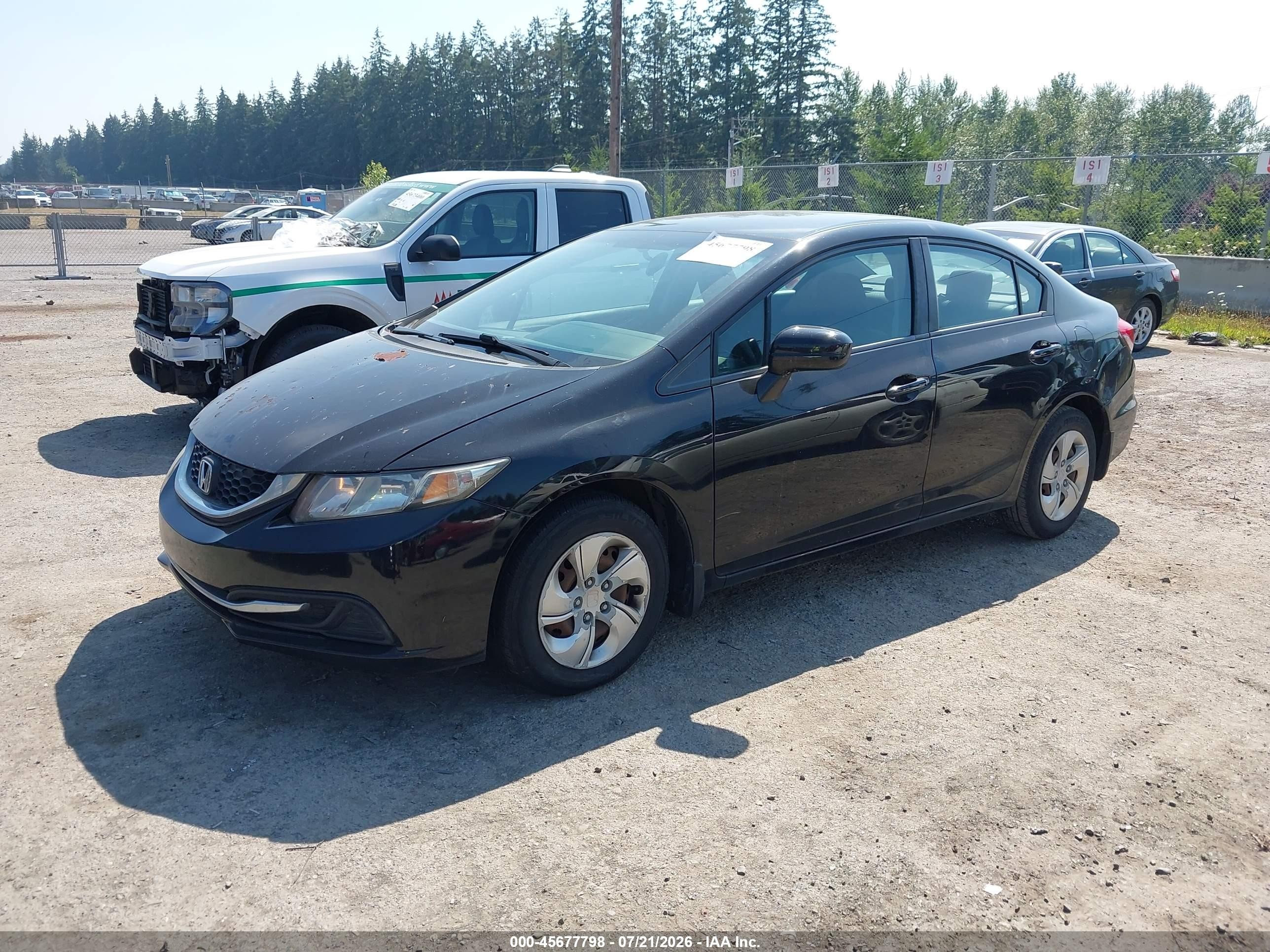 2014 Honda Civic Lx Black vin: 19XFB2E57EE078732