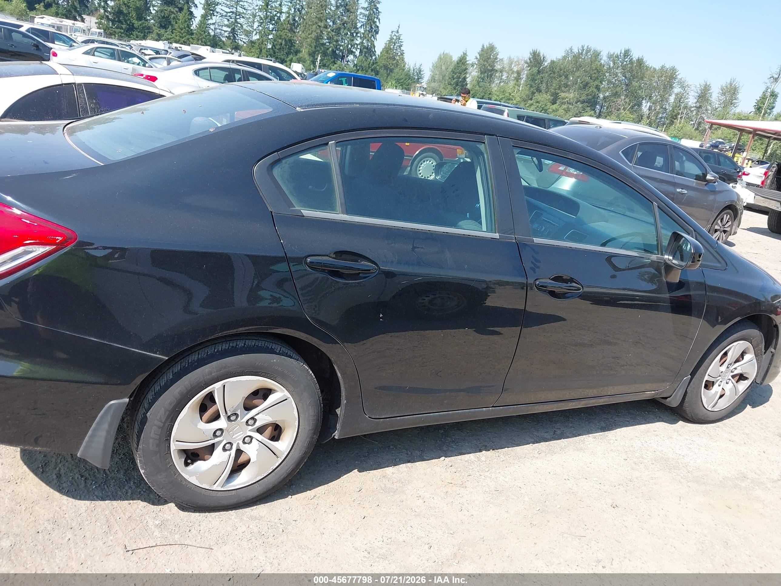 2014 Honda Civic Lx Black vin: 19XFB2E57EE078732