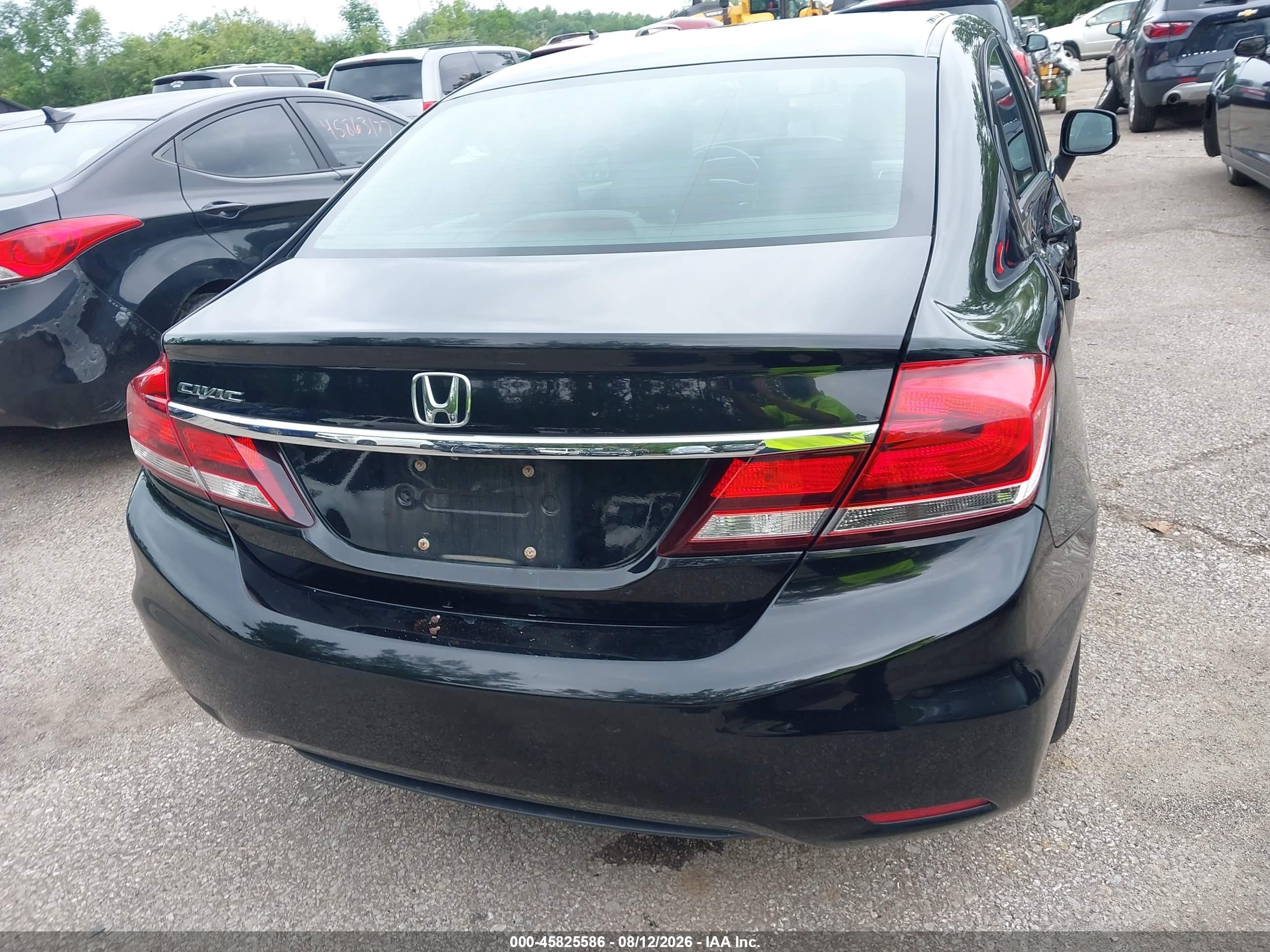 2013 Honda Civic Lx Black vin: 19XFB2E58DE057256