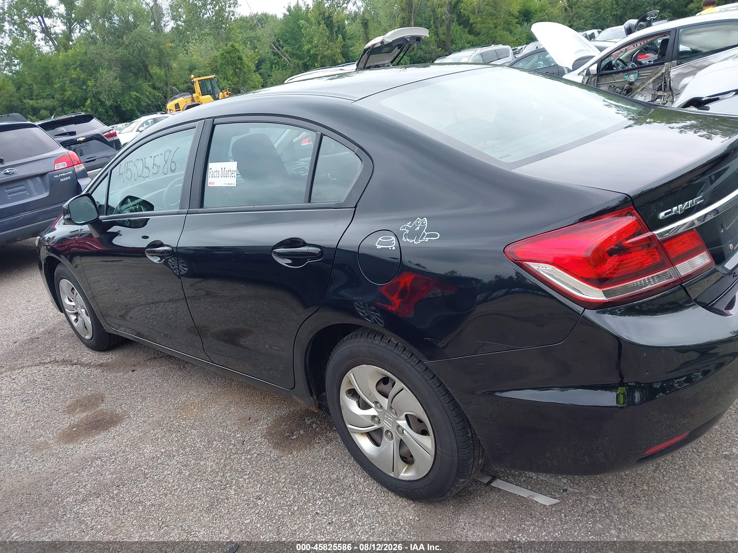 2013 Honda Civic Lx Black vin: 19XFB2E58DE057256