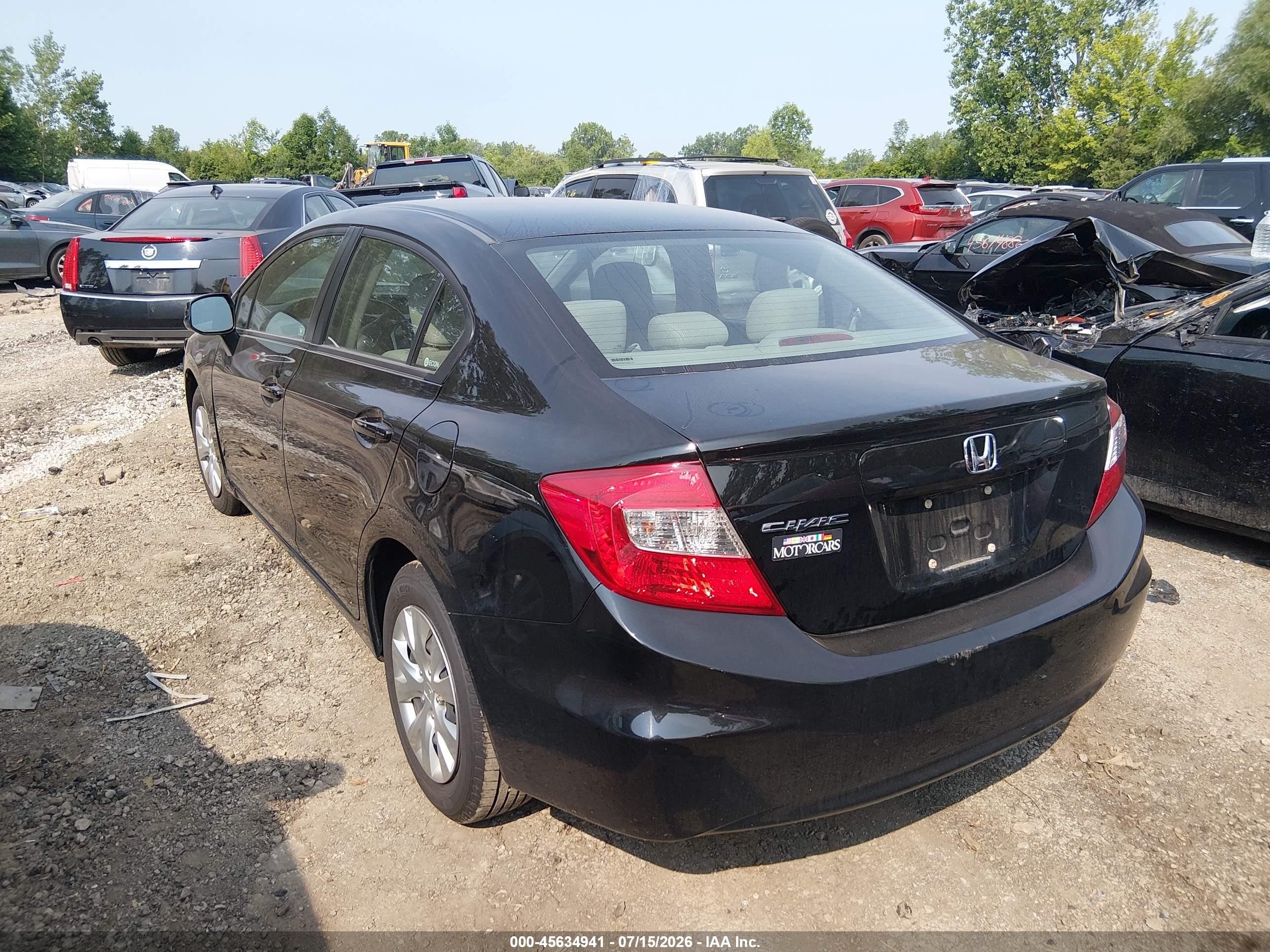 2012 Honda Civic Lx Black vin: 19XFB2E59CE002278