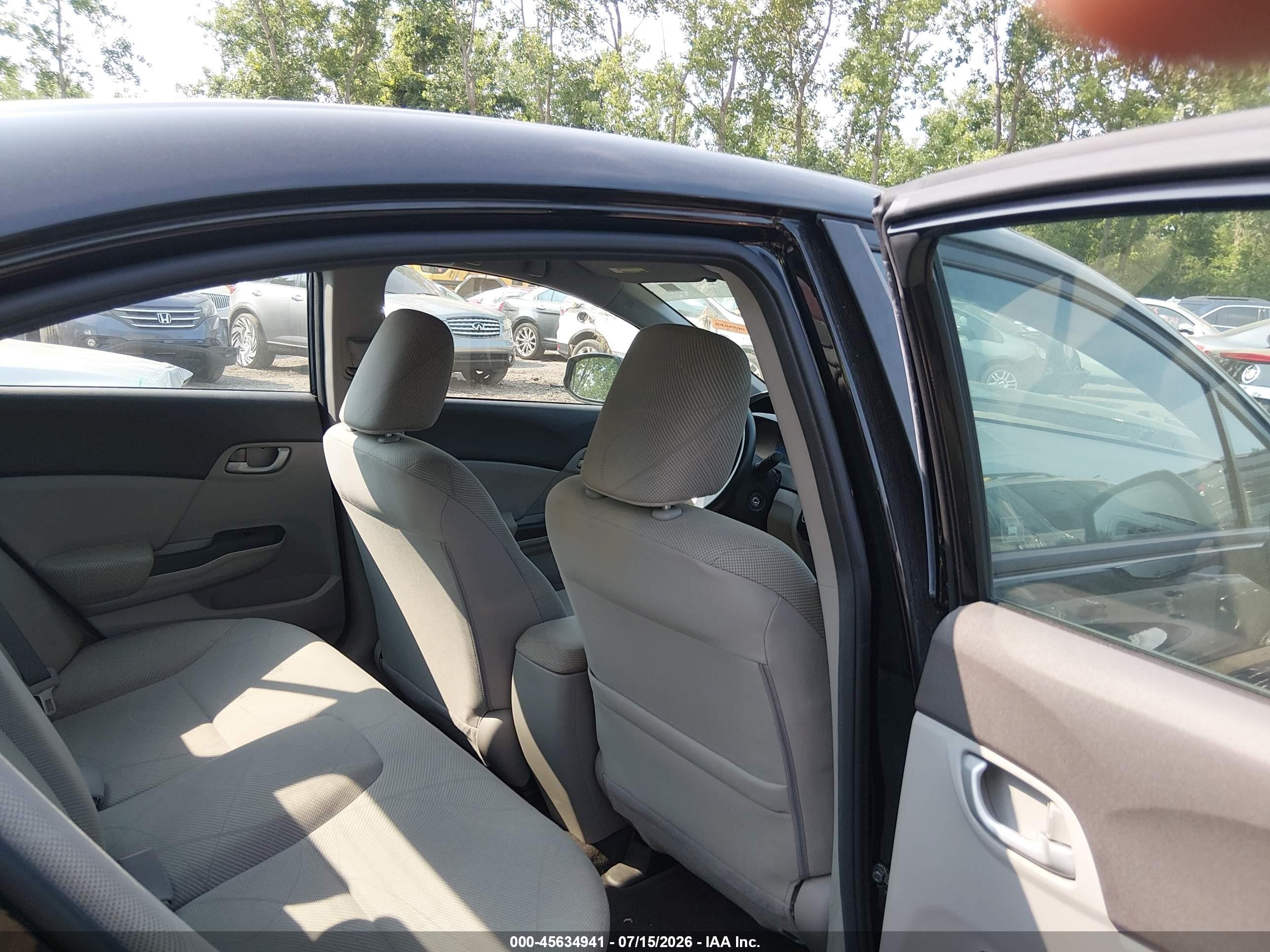 2012 Honda Civic Lx Black vin: 19XFB2E59CE002278