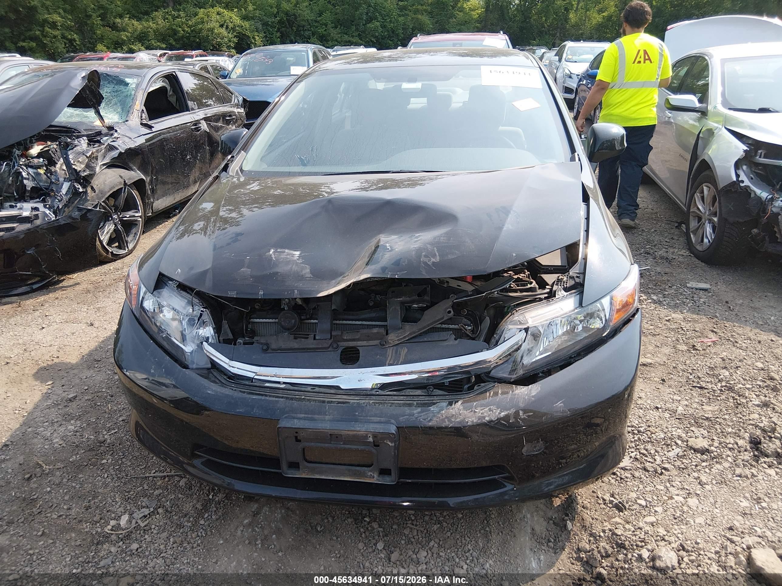 2012 Honda Civic Lx Black vin: 19XFB2E59CE002278