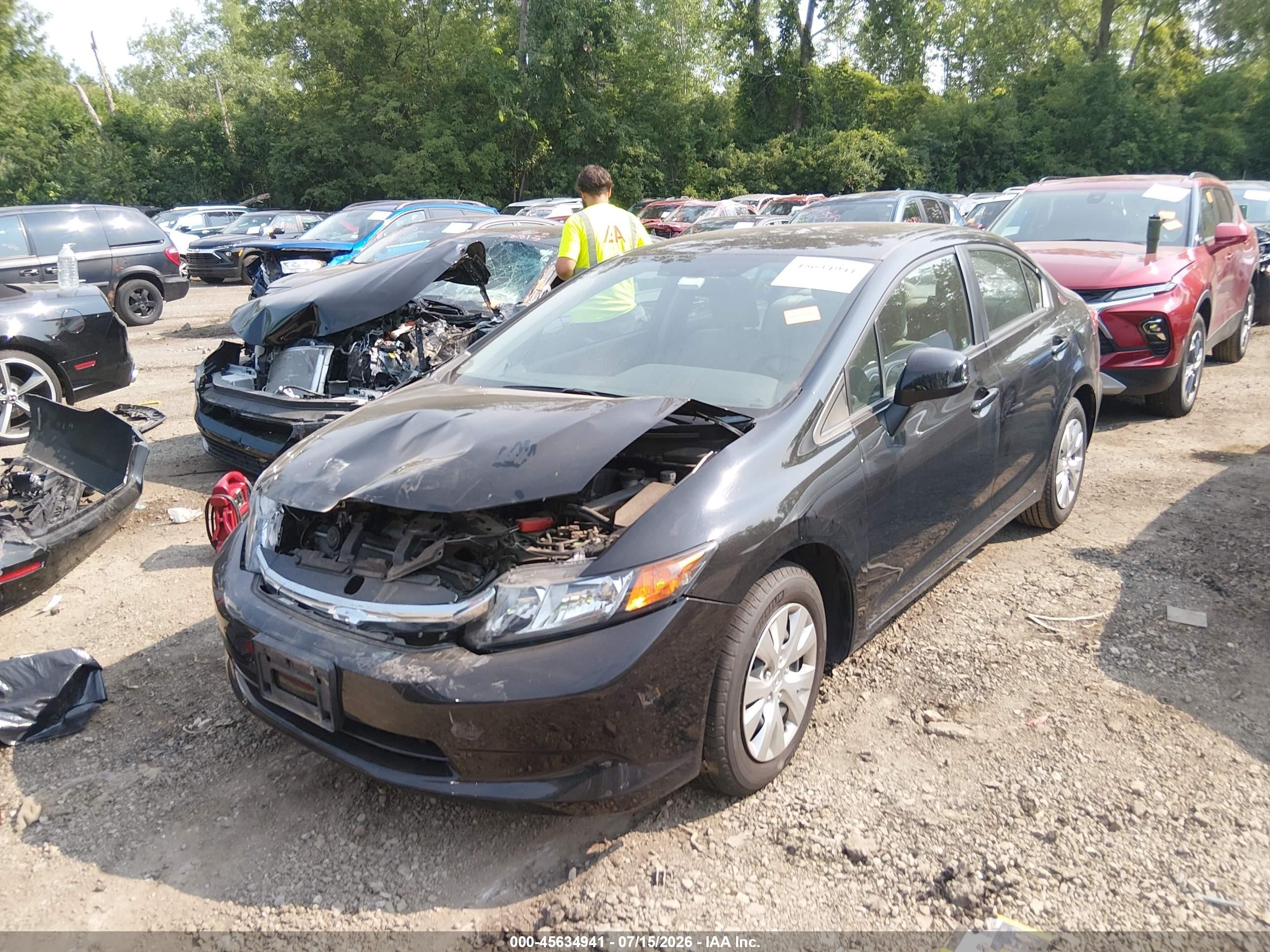2012 Honda Civic Lx Black vin: 19XFB2E59CE002278