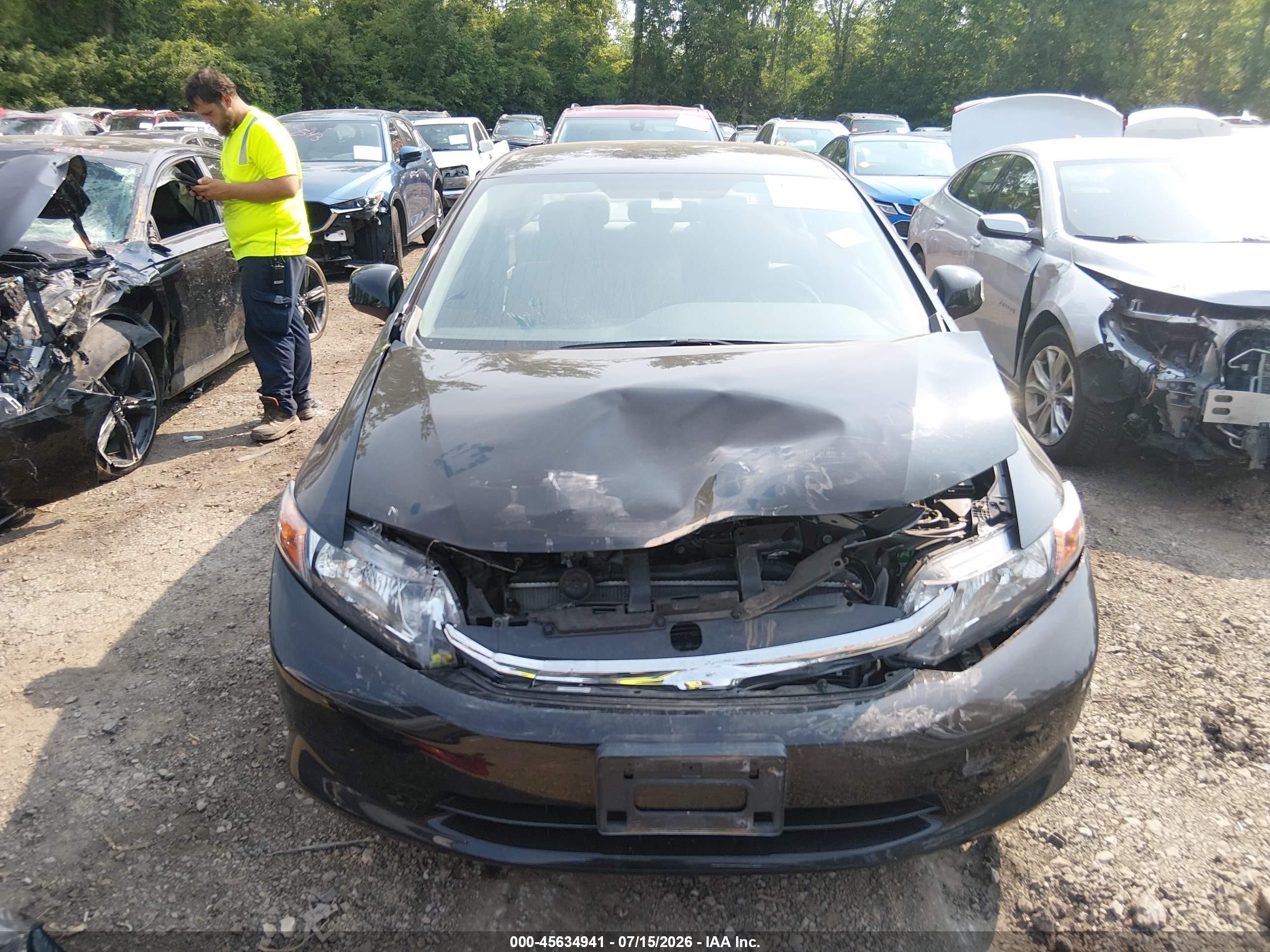 2012 Honda Civic Lx Black vin: 19XFB2E59CE002278