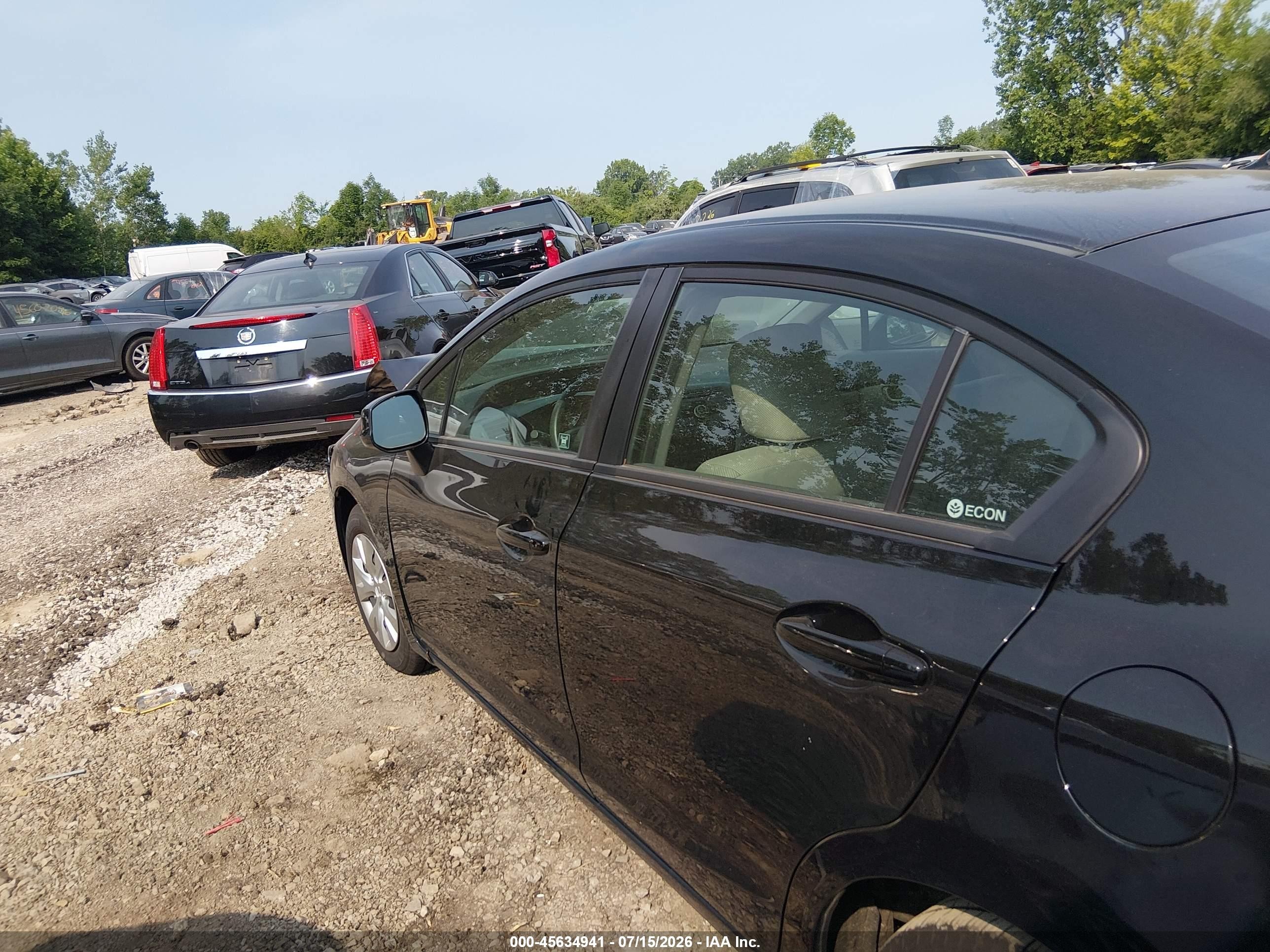 2012 Honda Civic Lx Black vin: 19XFB2E59CE002278
