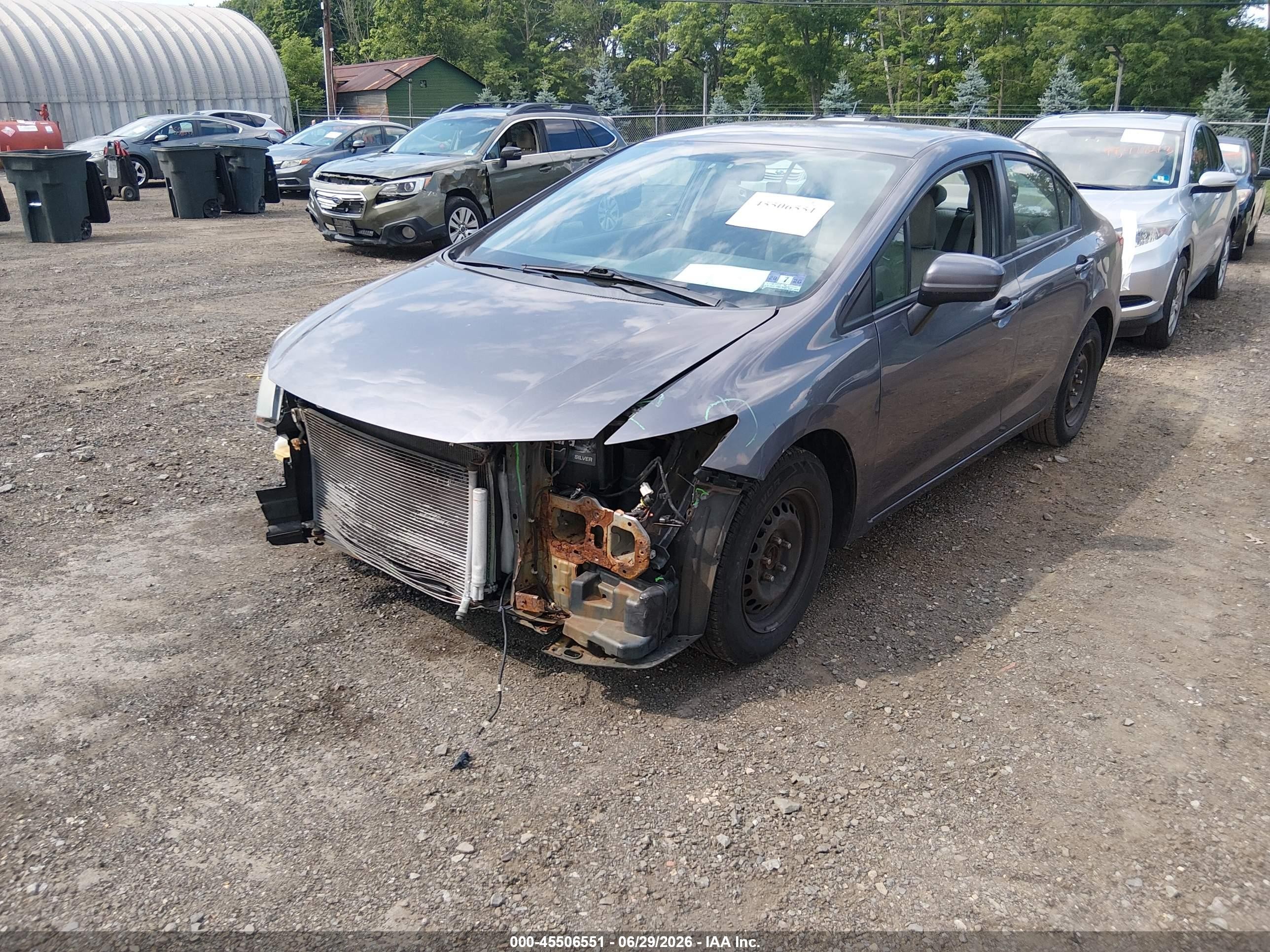 2015 Honda Civic Lx Gray vin: 19XFB2E59FE025869