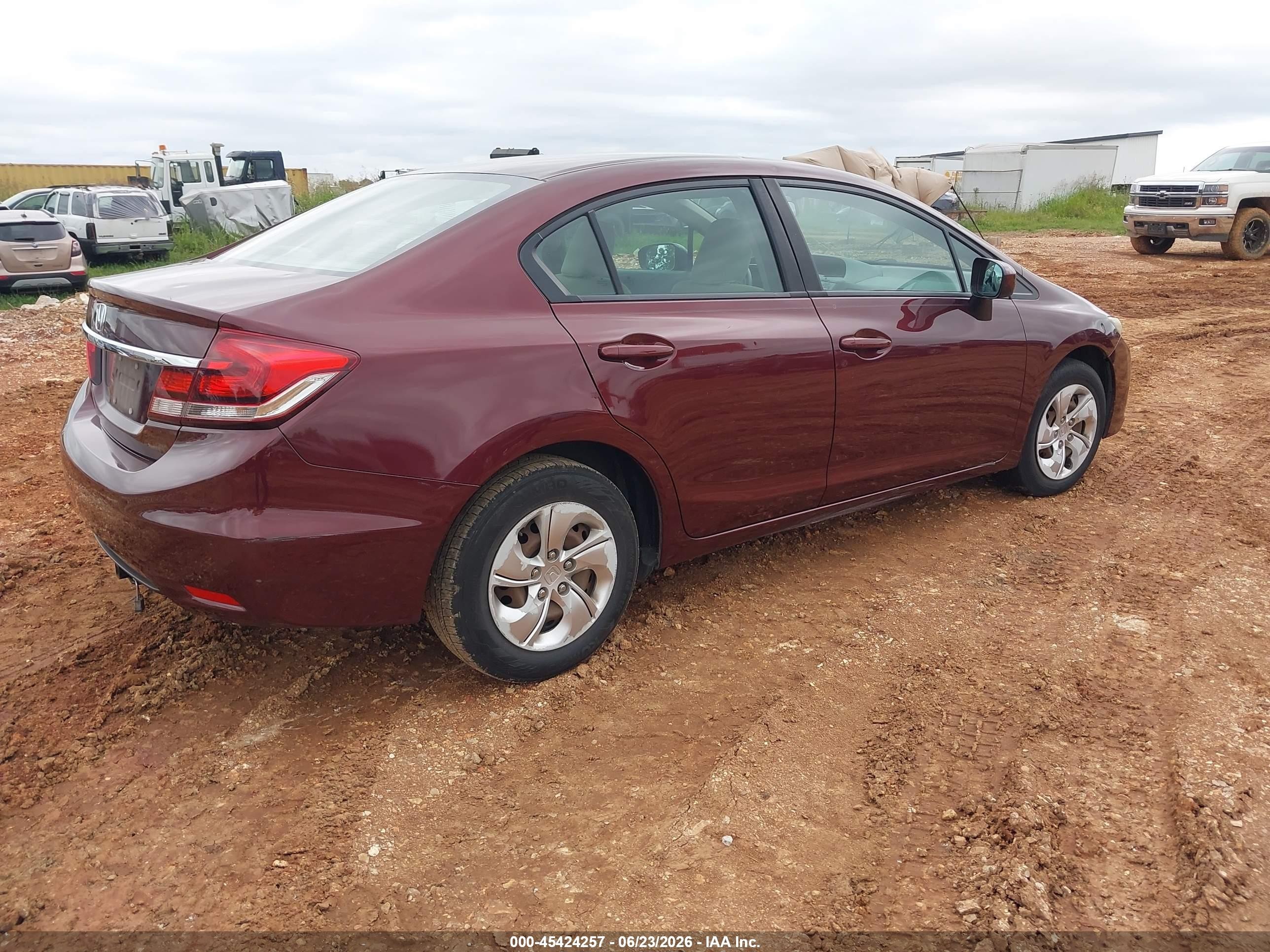 2015 Honda Civic Lx Red vin: 19XFB2E5XFE039568