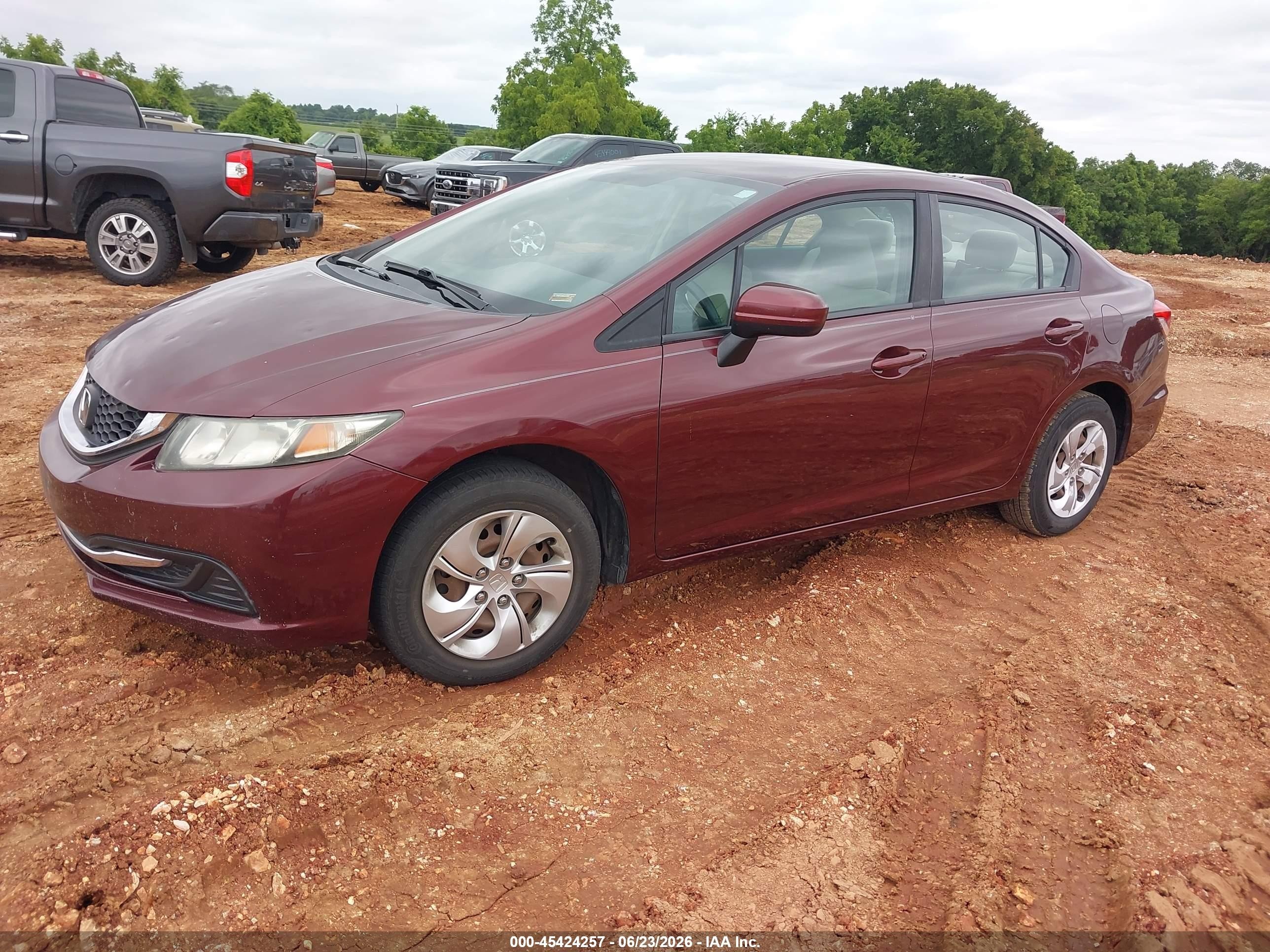 2015 Honda Civic Lx Red vin: 19XFB2E5XFE039568