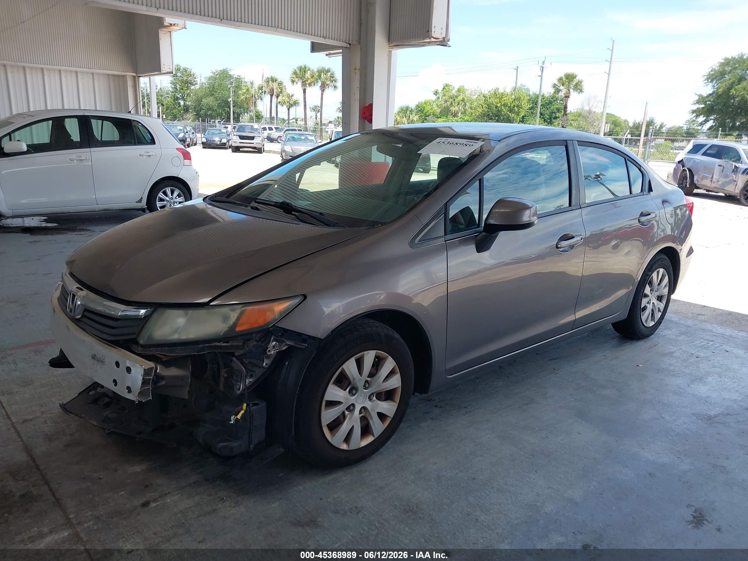 2012 Honda Civic Lx Brown vin: 19XFB2F50CE021297