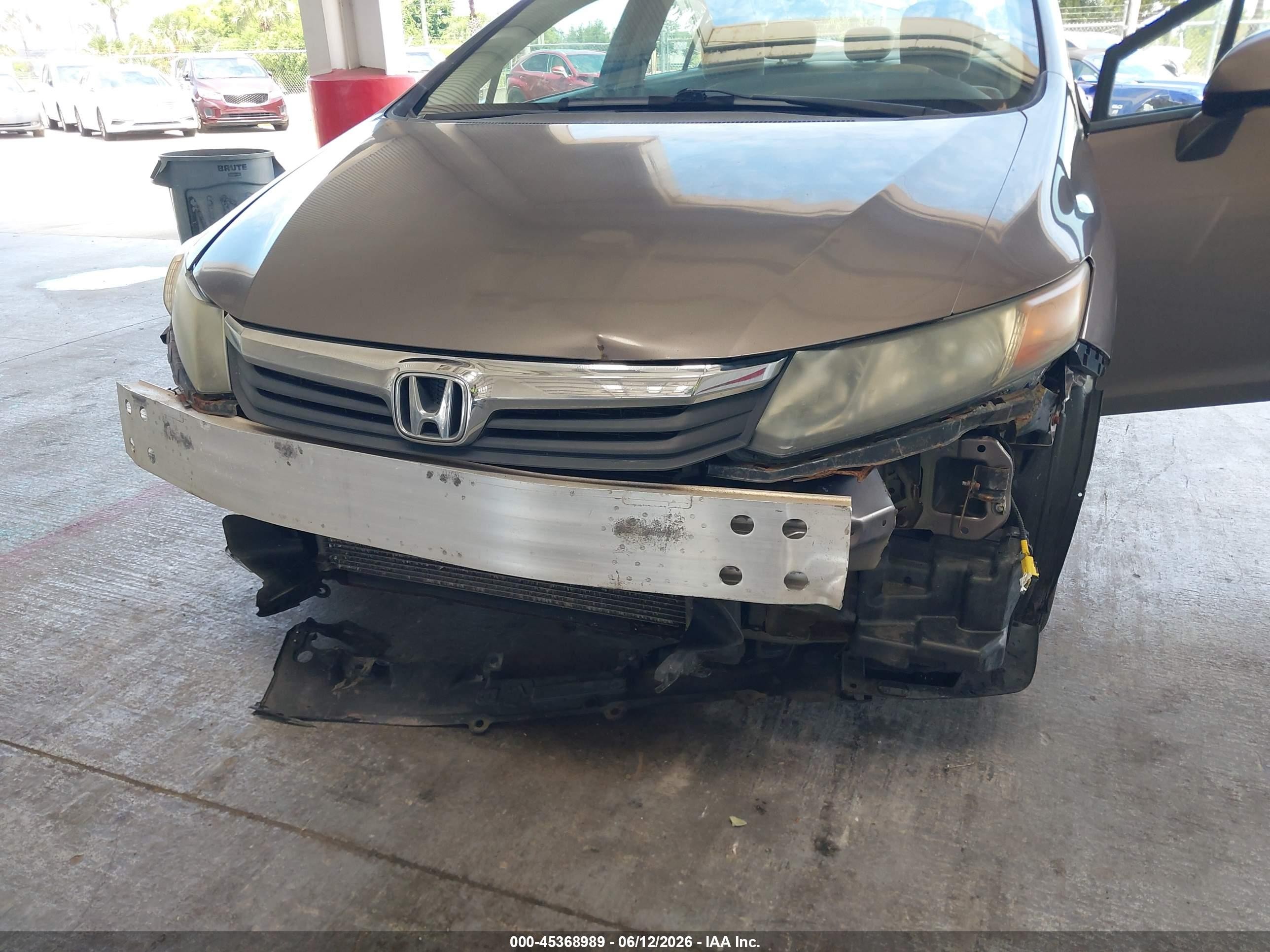 2012 Honda Civic Lx Brown vin: 19XFB2F50CE021297