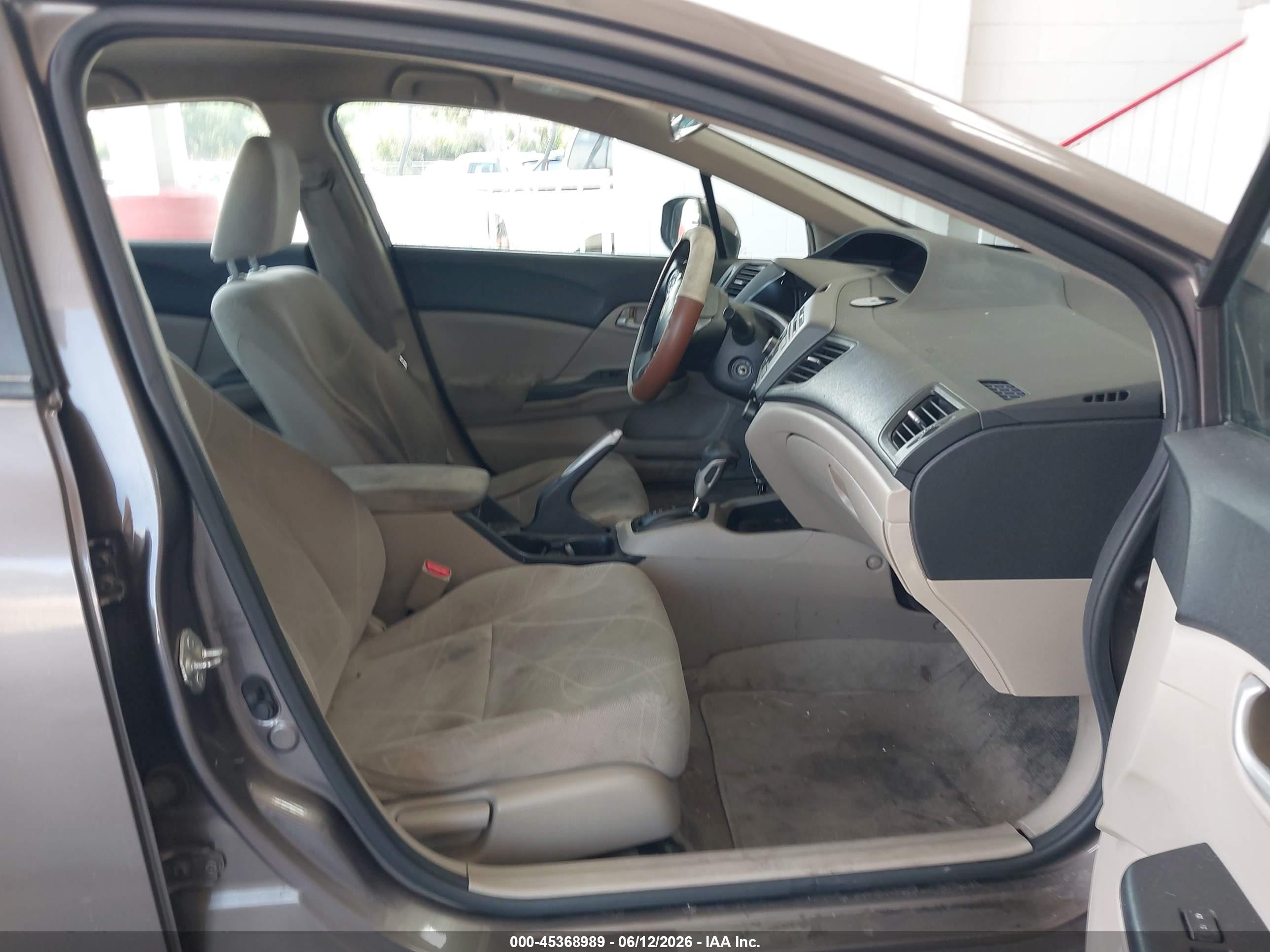 2012 Honda Civic Lx Brown vin: 19XFB2F50CE021297
