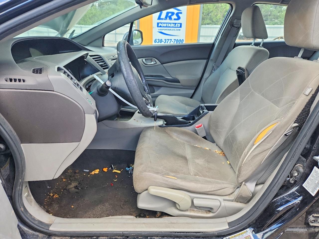 2012 Honda Civic Lx Black vin: 19XFB2F50CE033885