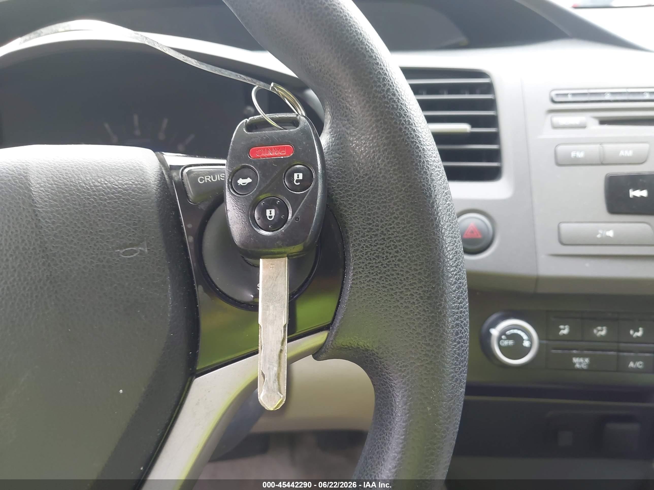 2012 Honda Civic Lx Gray vin: 19XFB2F50CE038889