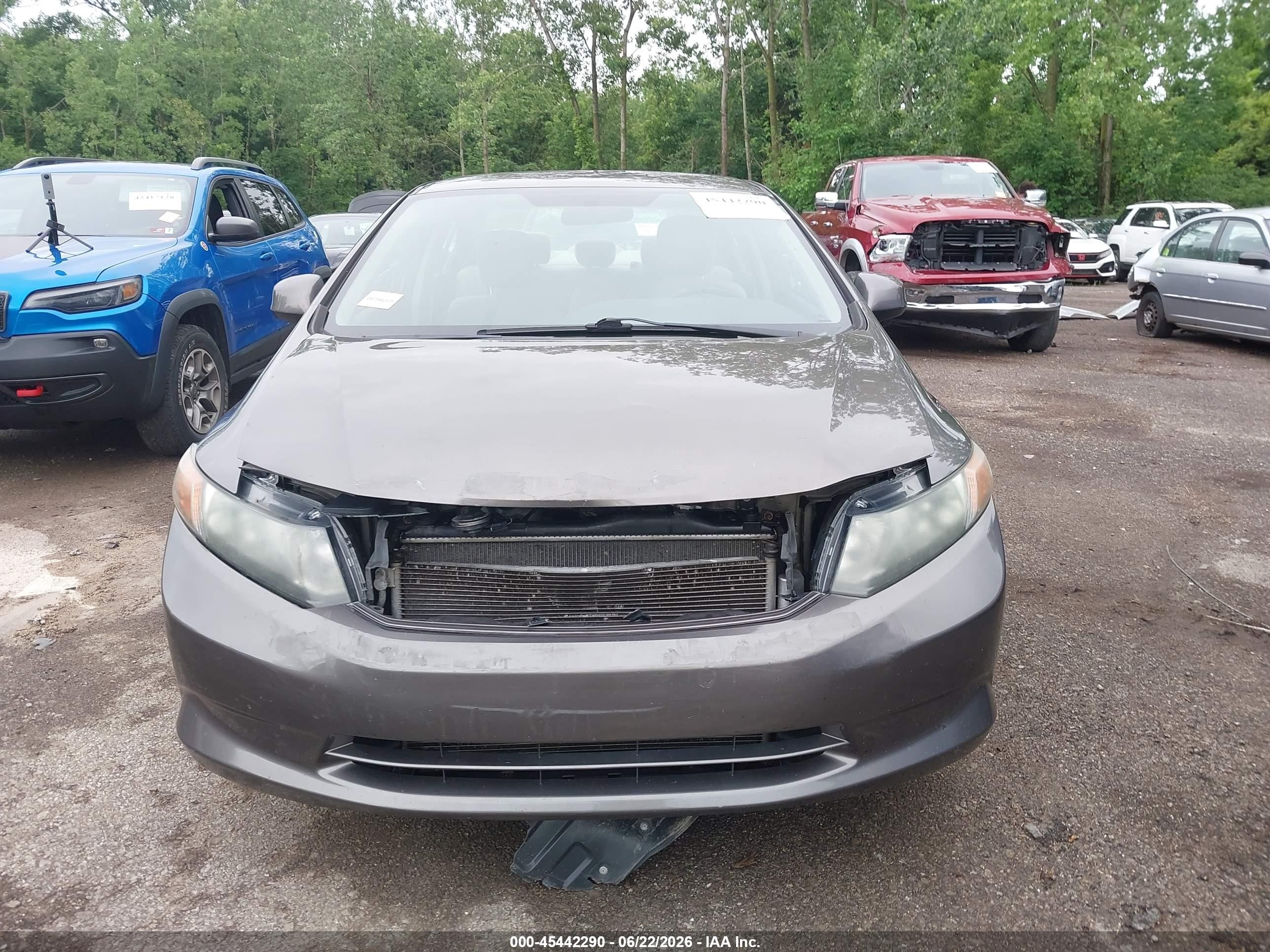 2012 Honda Civic Lx Gray vin: 19XFB2F50CE038889