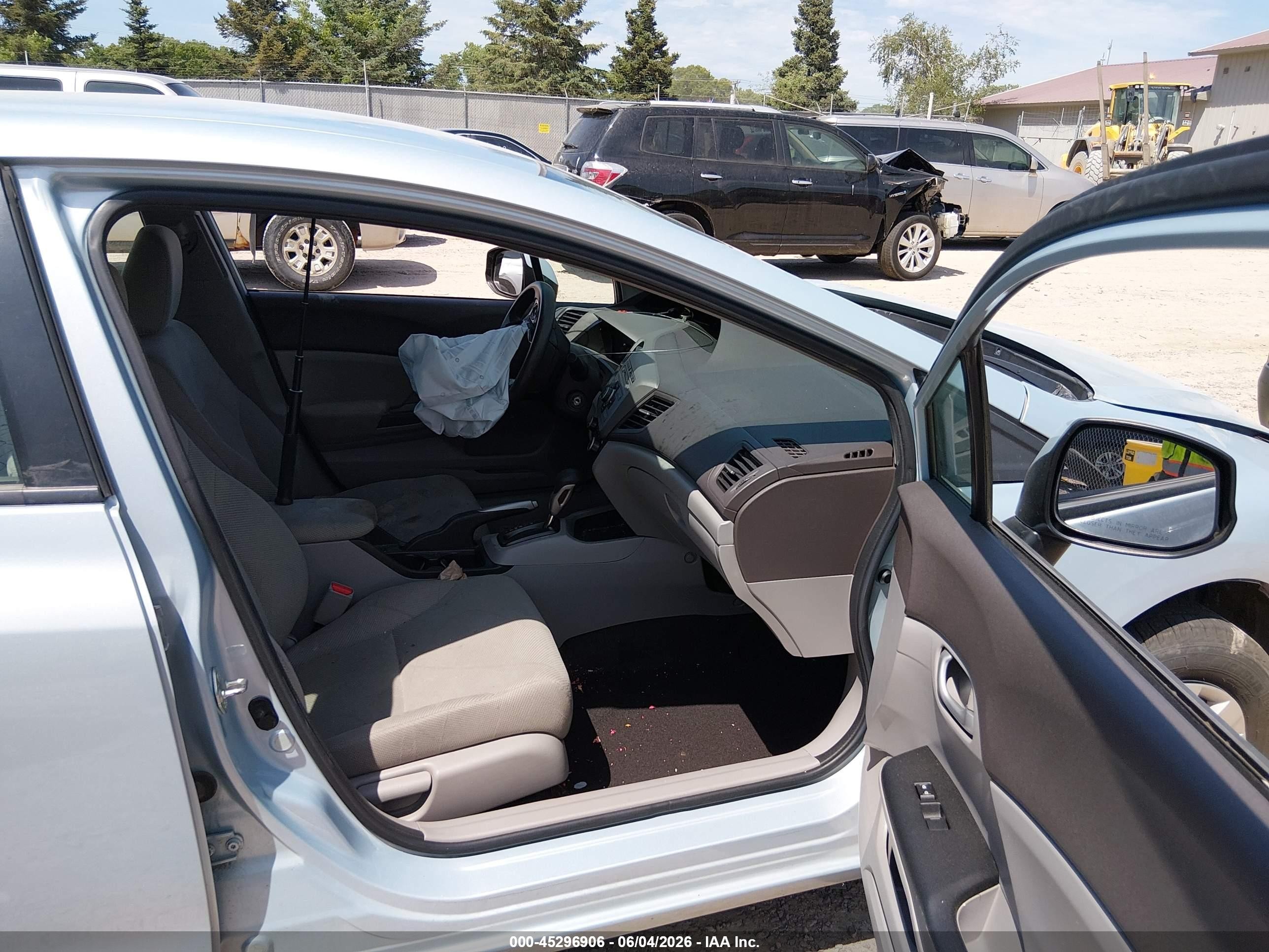 2012 Honda Civic Lx Light Blue vin: 19XFB2F50CE043610