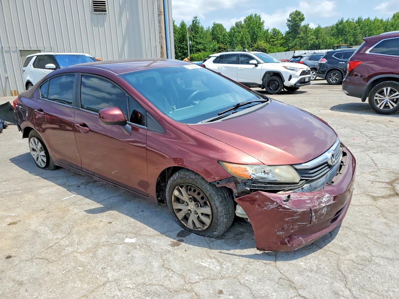 2012 Honda Civic Lx Burgundy vin: 19XFB2F50CE047561
