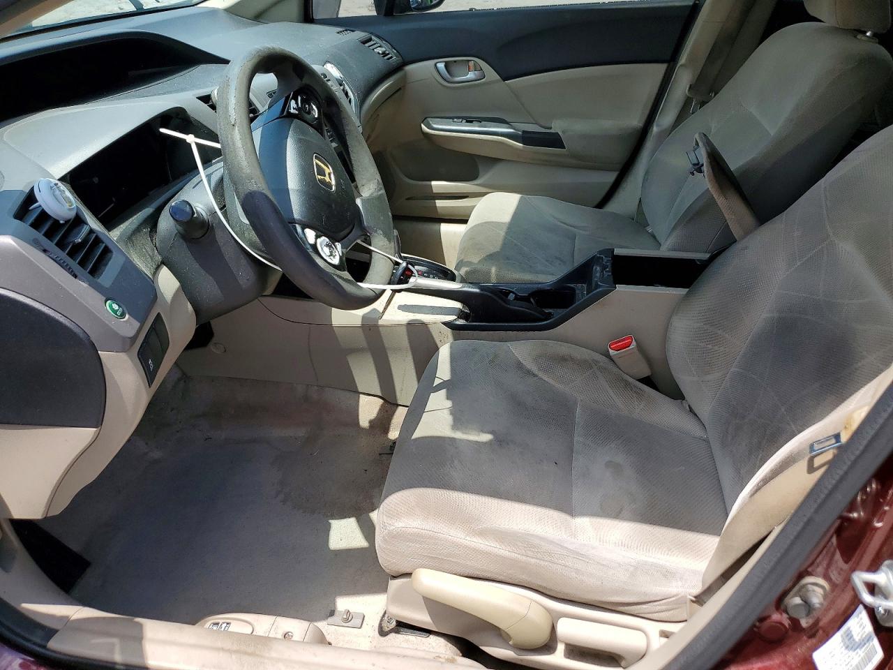 2012 Honda Civic Lx Burgundy vin: 19XFB2F50CE047561
