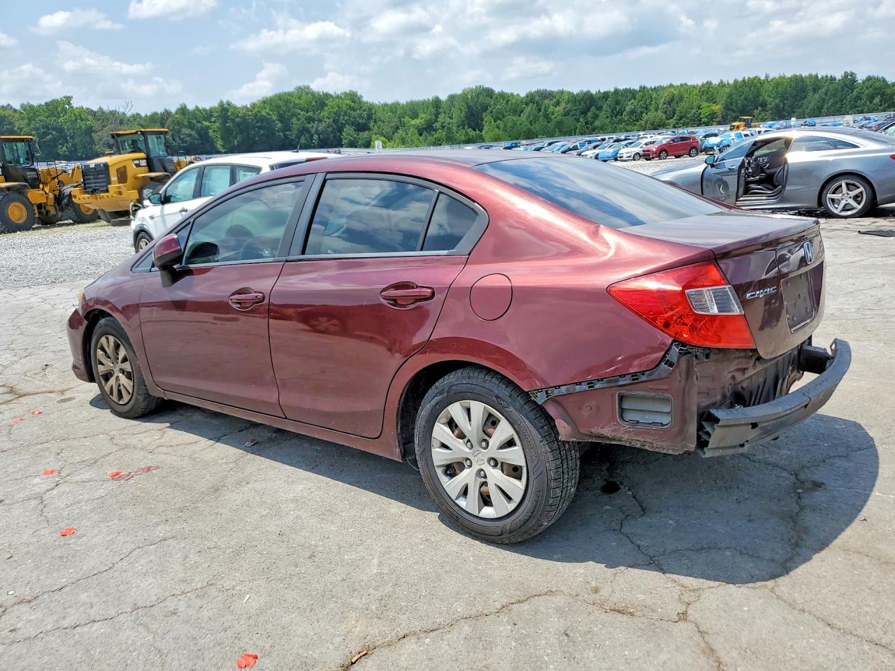 2012 Honda Civic Lx Burgundy vin: 19XFB2F50CE047561