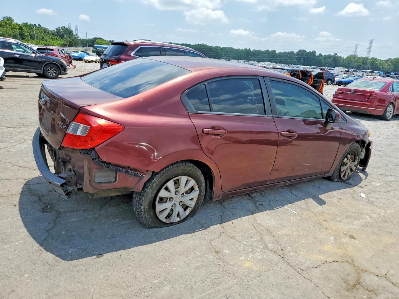 2012 Honda Civic Lx Burgundy vin: 19XFB2F50CE047561