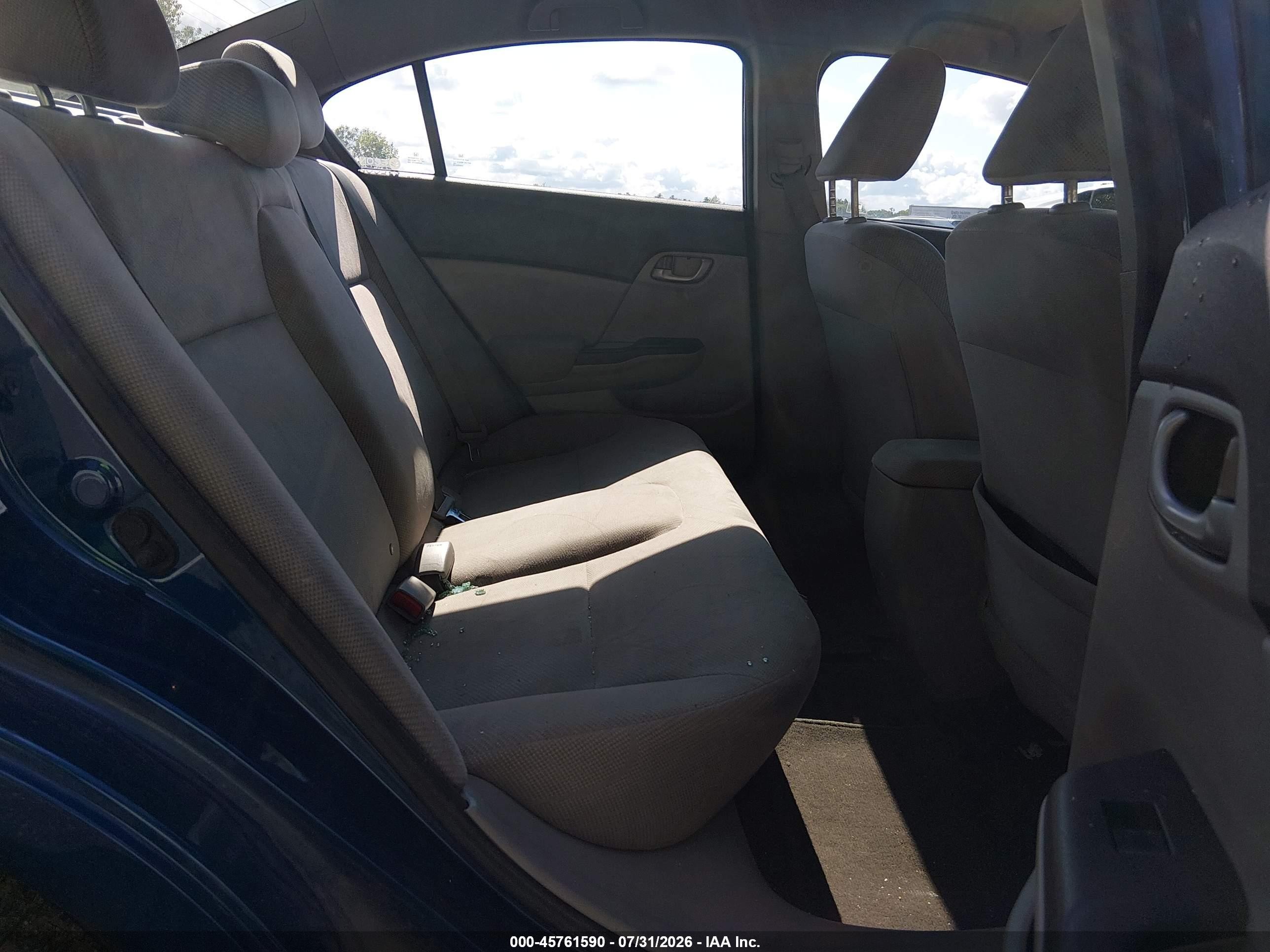 2012 Honda Civic Lx Blue vin: 19XFB2F50CE061914