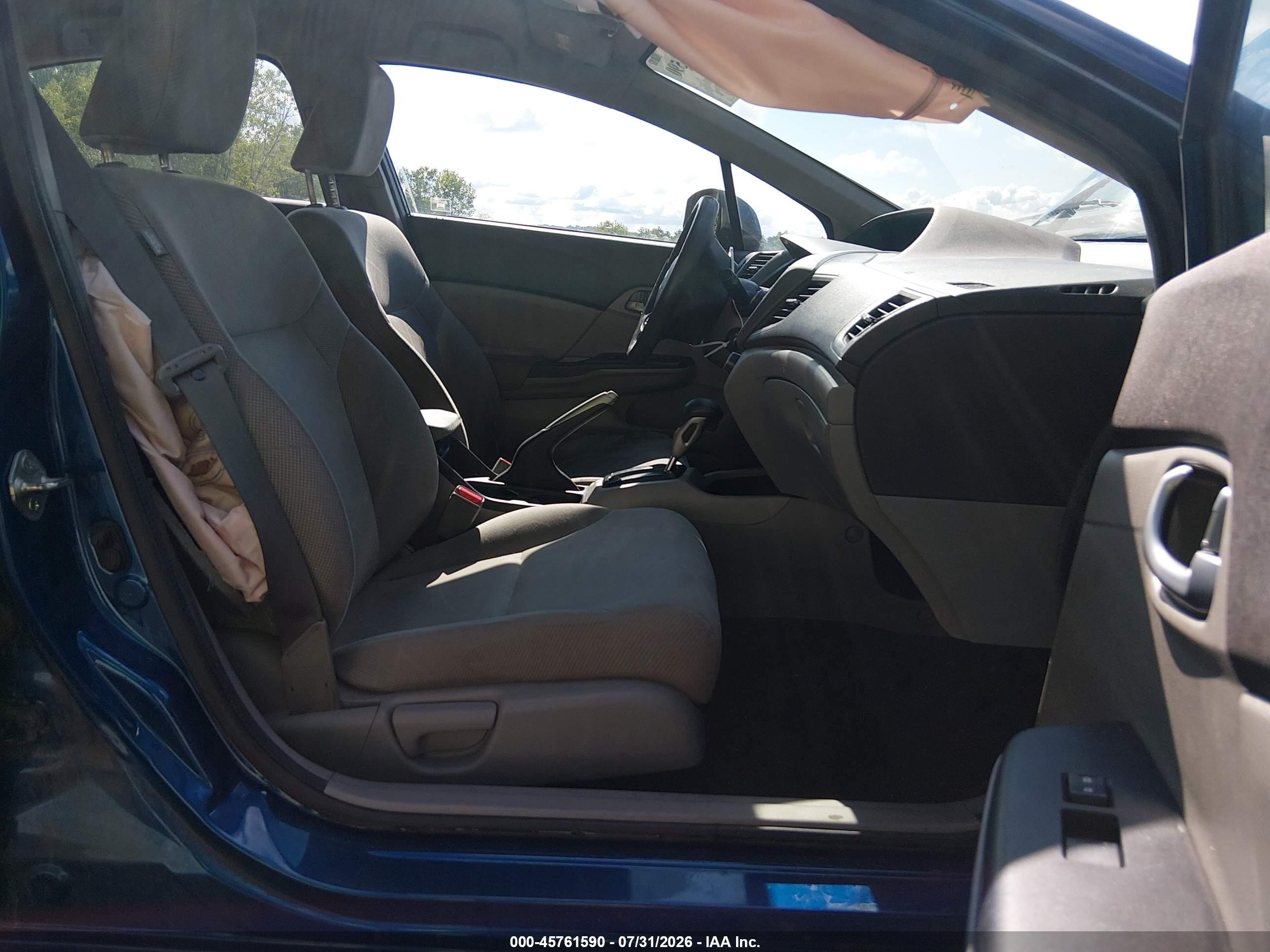 2012 Honda Civic Lx Blue vin: 19XFB2F50CE061914