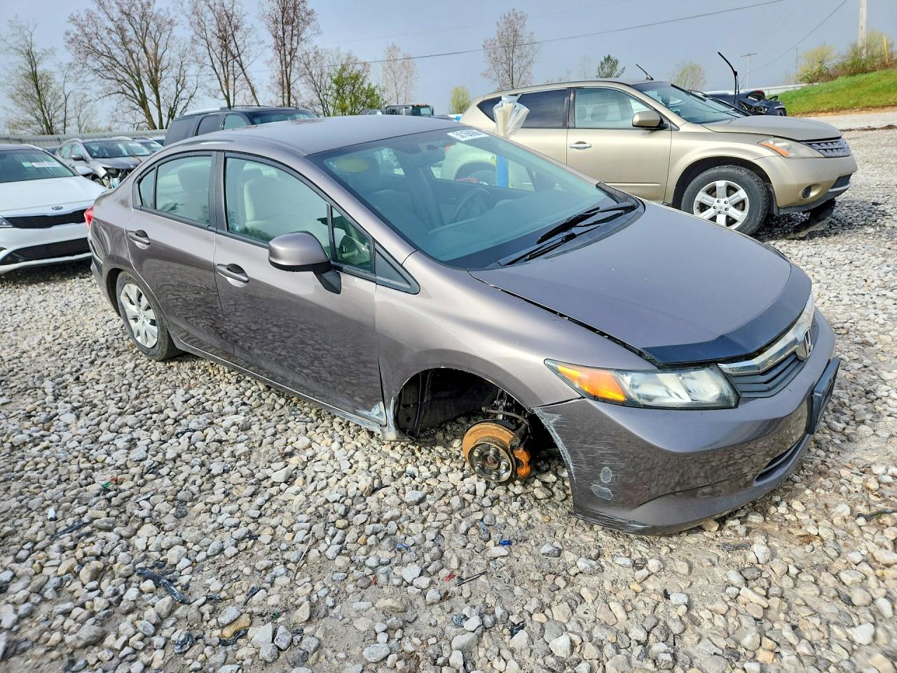 2012 Honda Civic Lx Серый vin: 19XFB2F50CE062495