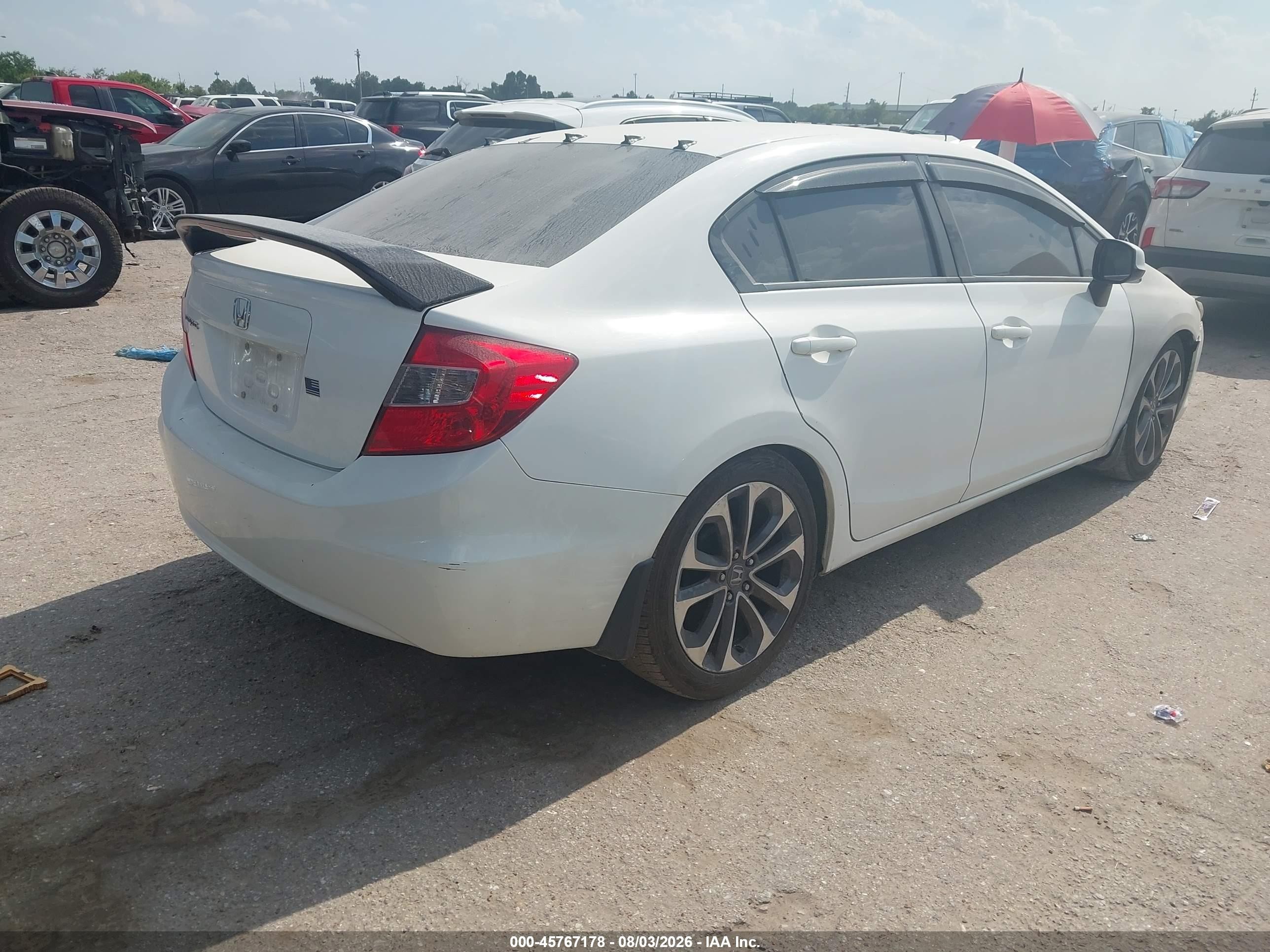 2012 Honda Civic Lx White vin: 19XFB2F50CE063579