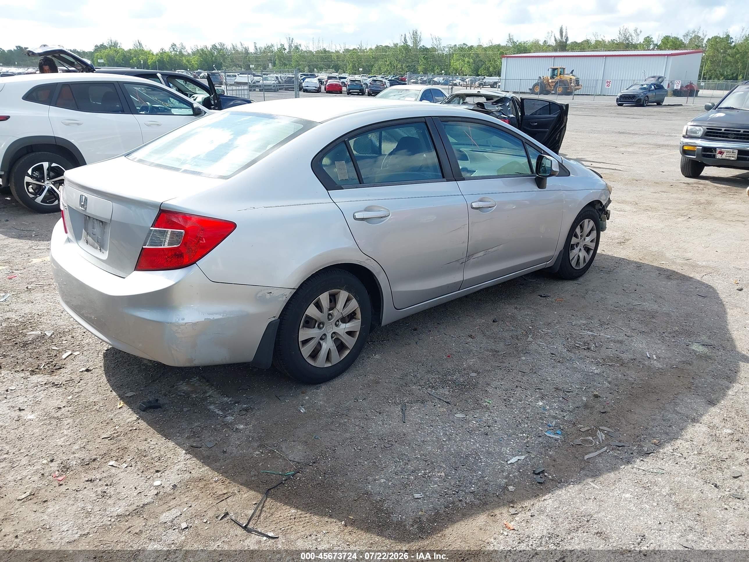 2012 Honda Civic Lx Silver vin: 19XFB2F50CE065686